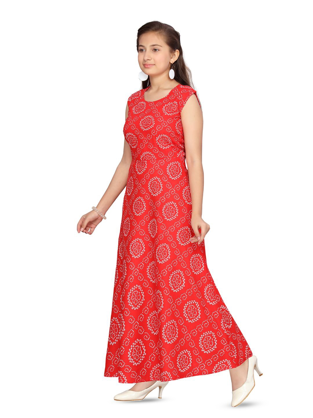 

BAESD Ethnic Motifs Print Maxi Dress, Red