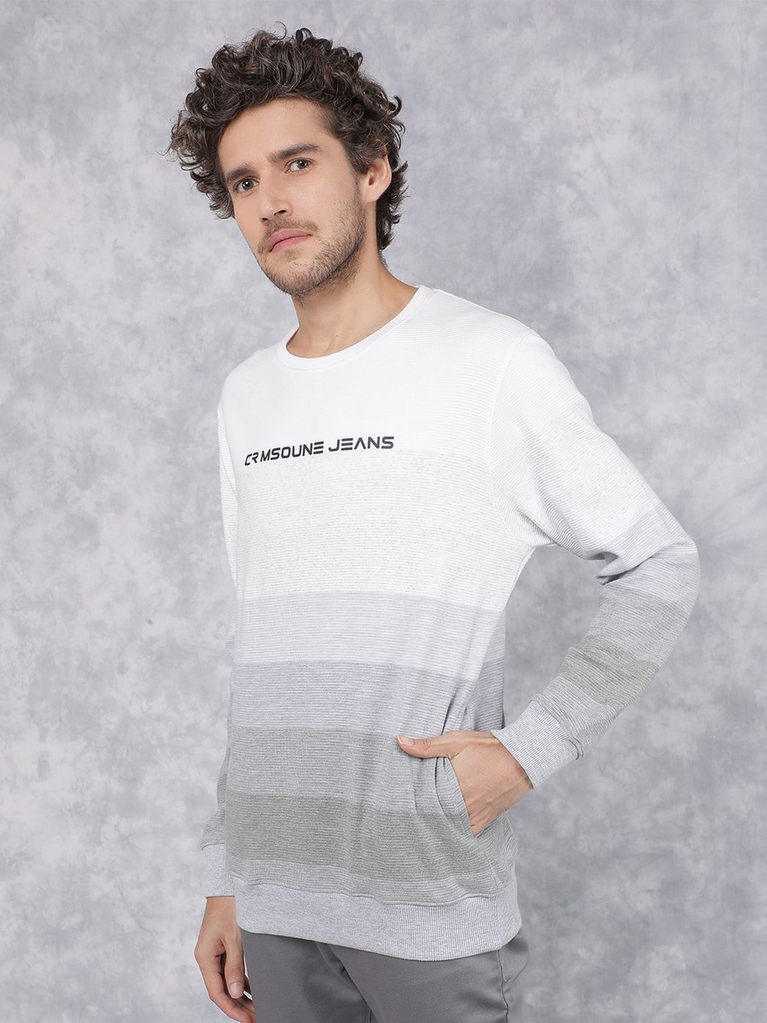 

Crimsoune Club Men Colourblocked Sweatshirt, Grey
