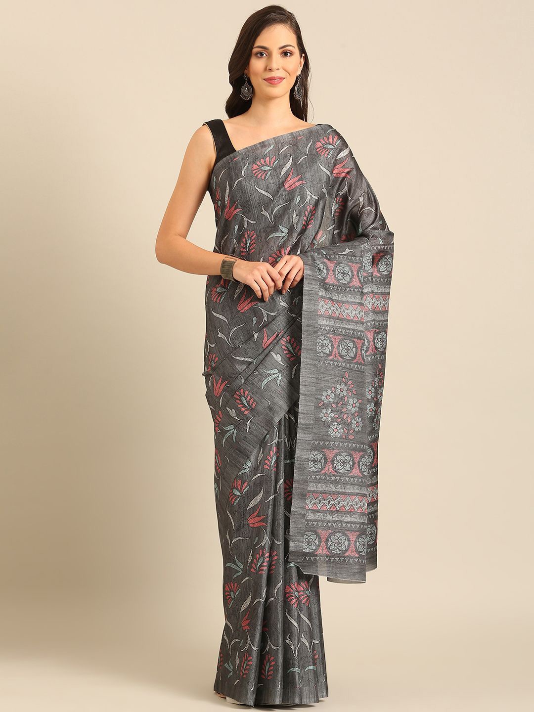 

Fashion Petals Floral Saree, Grey