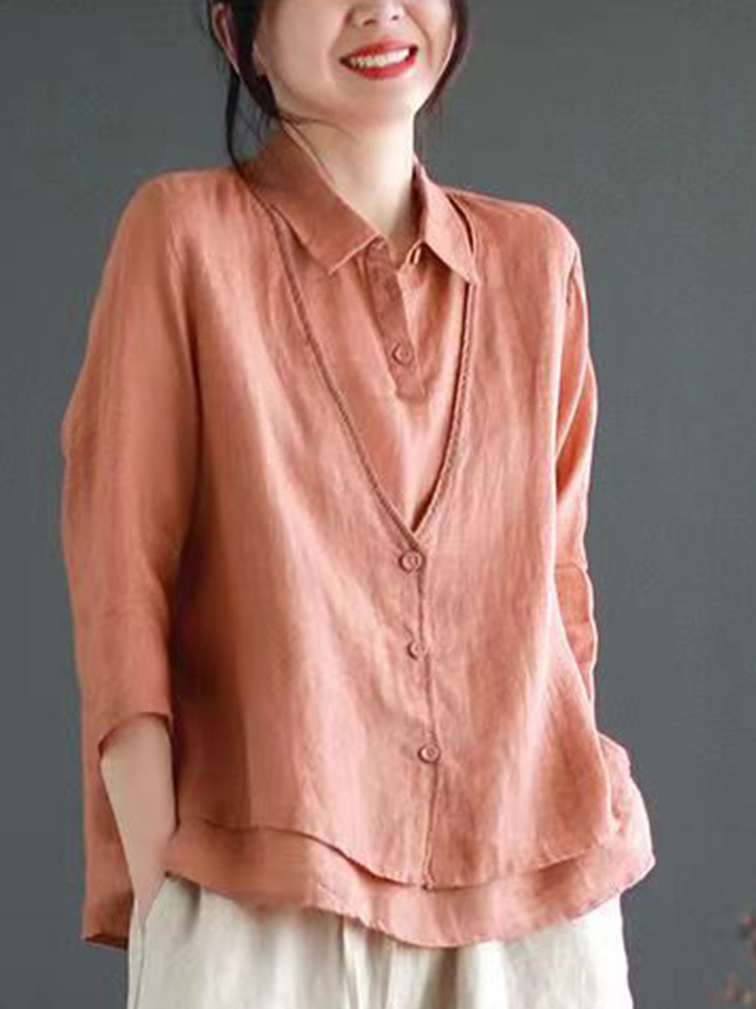 

StyleCast x Revolte Women Opaque Casual Shirt, Pink