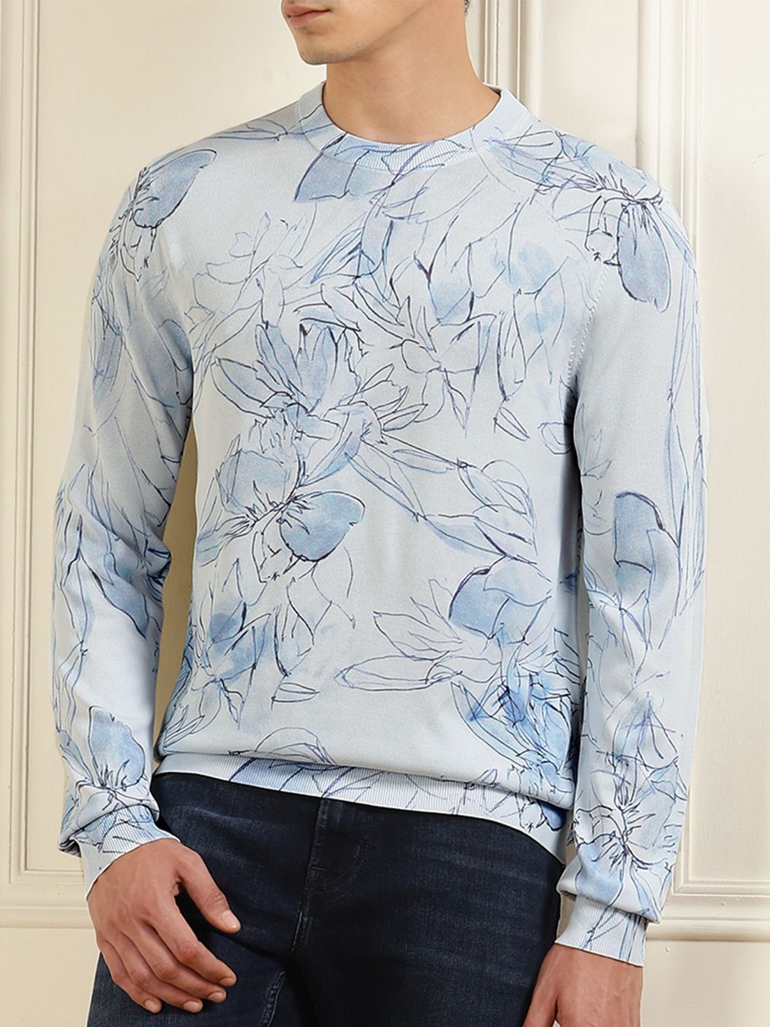 

Ted Baker Men Floral Printed Pullover, Blue