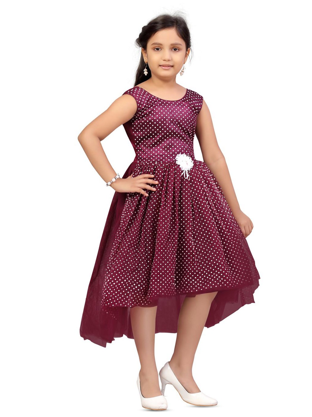 

BAESD Polka Dot Print Fit & Flare Dress, Purple