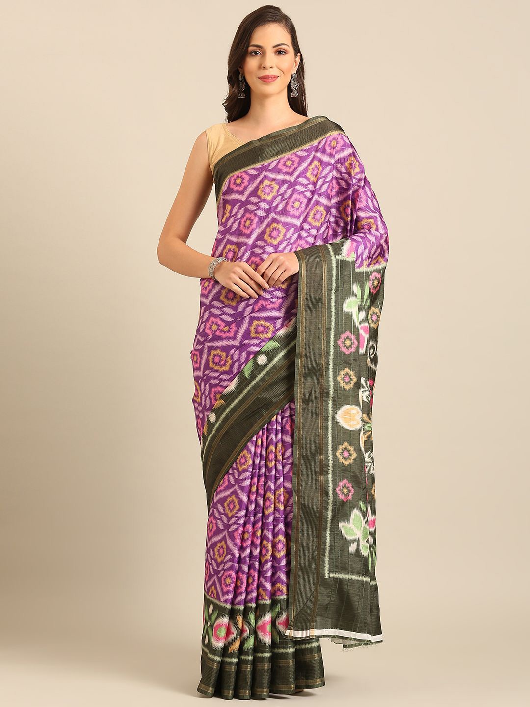 

Fashion Petals Ethnic Motifs Zari Saree, Purple
