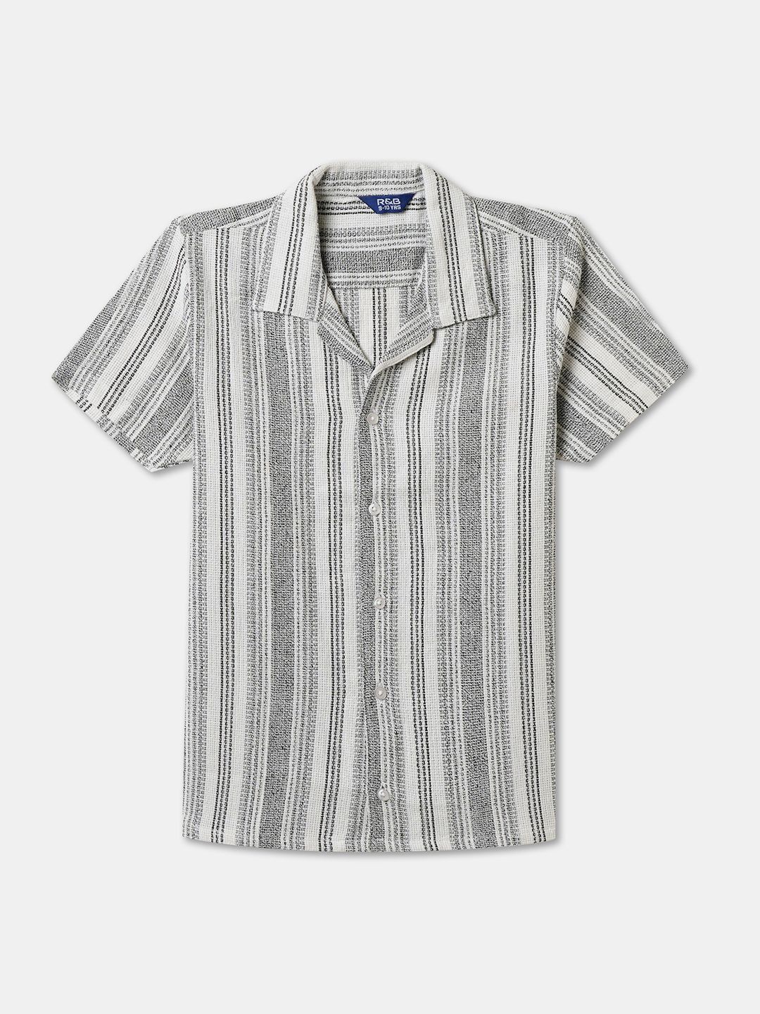 

R&B Girls Opaque Striped Casual Shirt, Grey