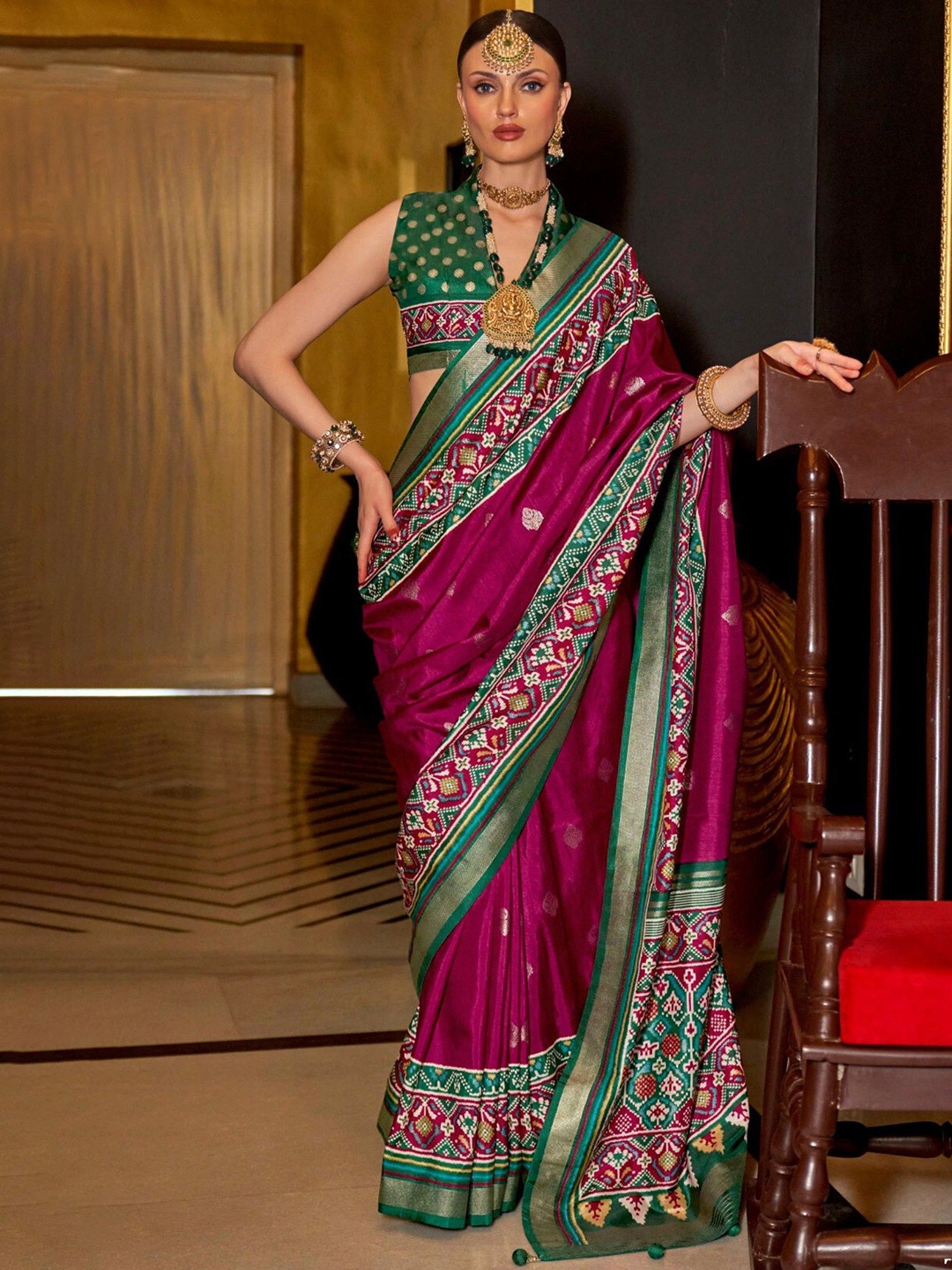 

MySilkLove Ethnic Motifs Zari Patola Saree, Purple