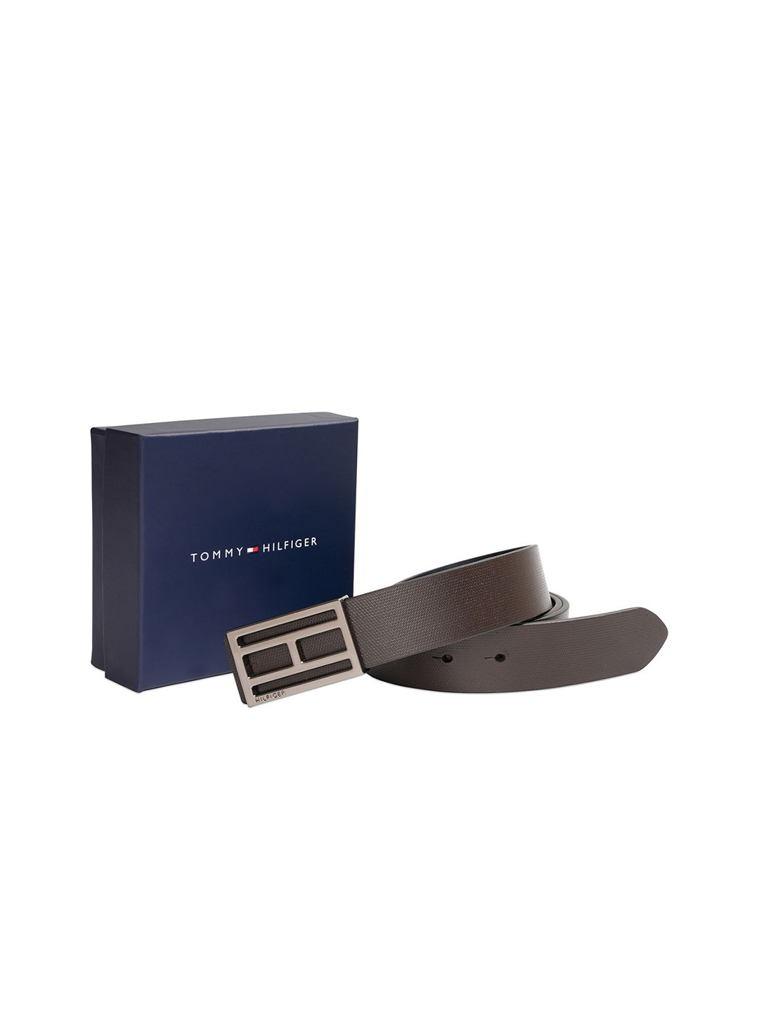 

Tommy Hilfiger Men Textured Leather Reversible Formal Belt, Brown