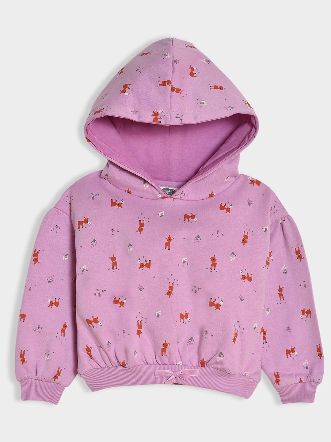 

MiArcus Girls Printed Hooded Sweatshirt, Pink