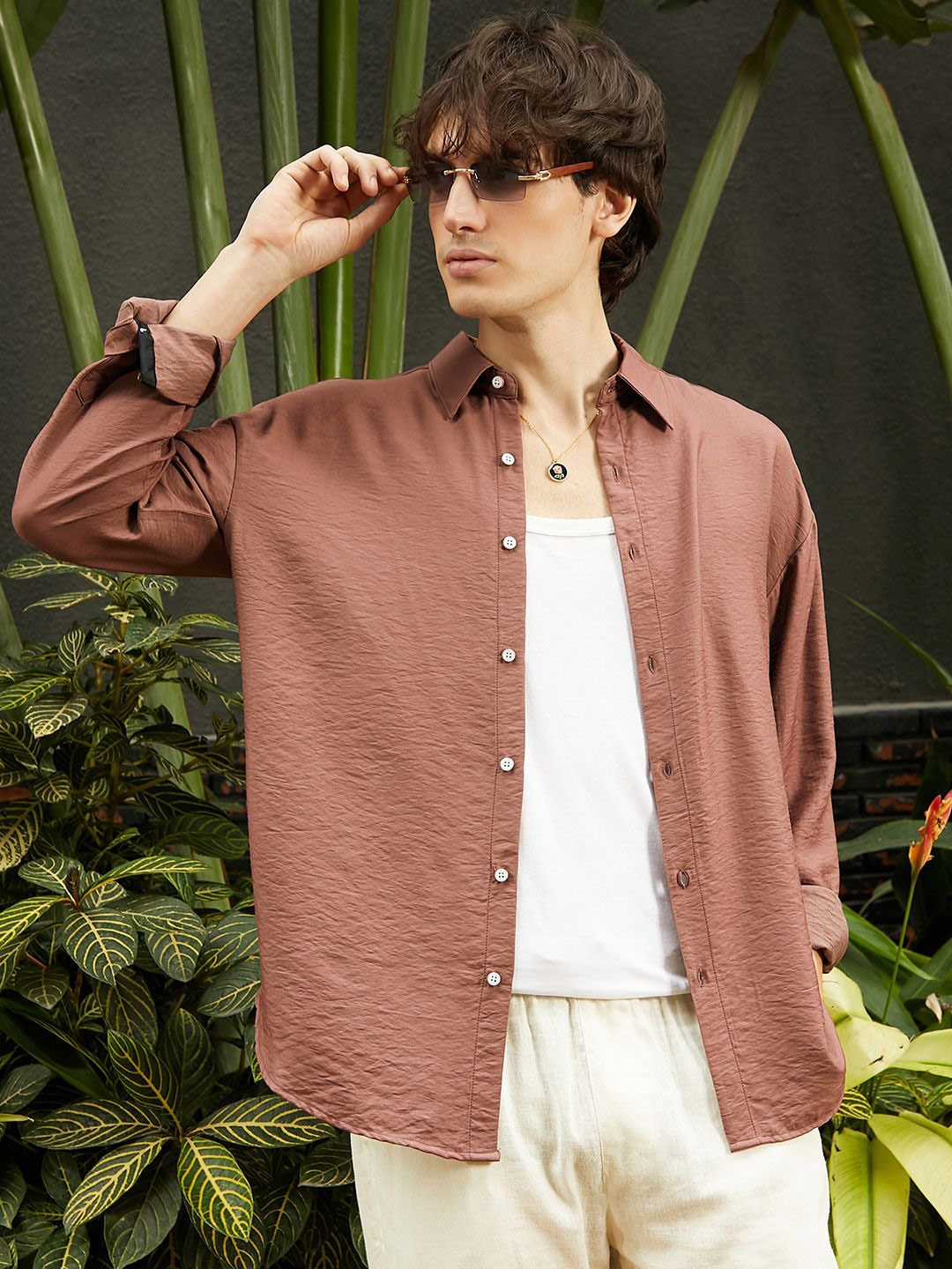 

Campus Sutra Men Comfort Opaque Casual Shirt, Brown