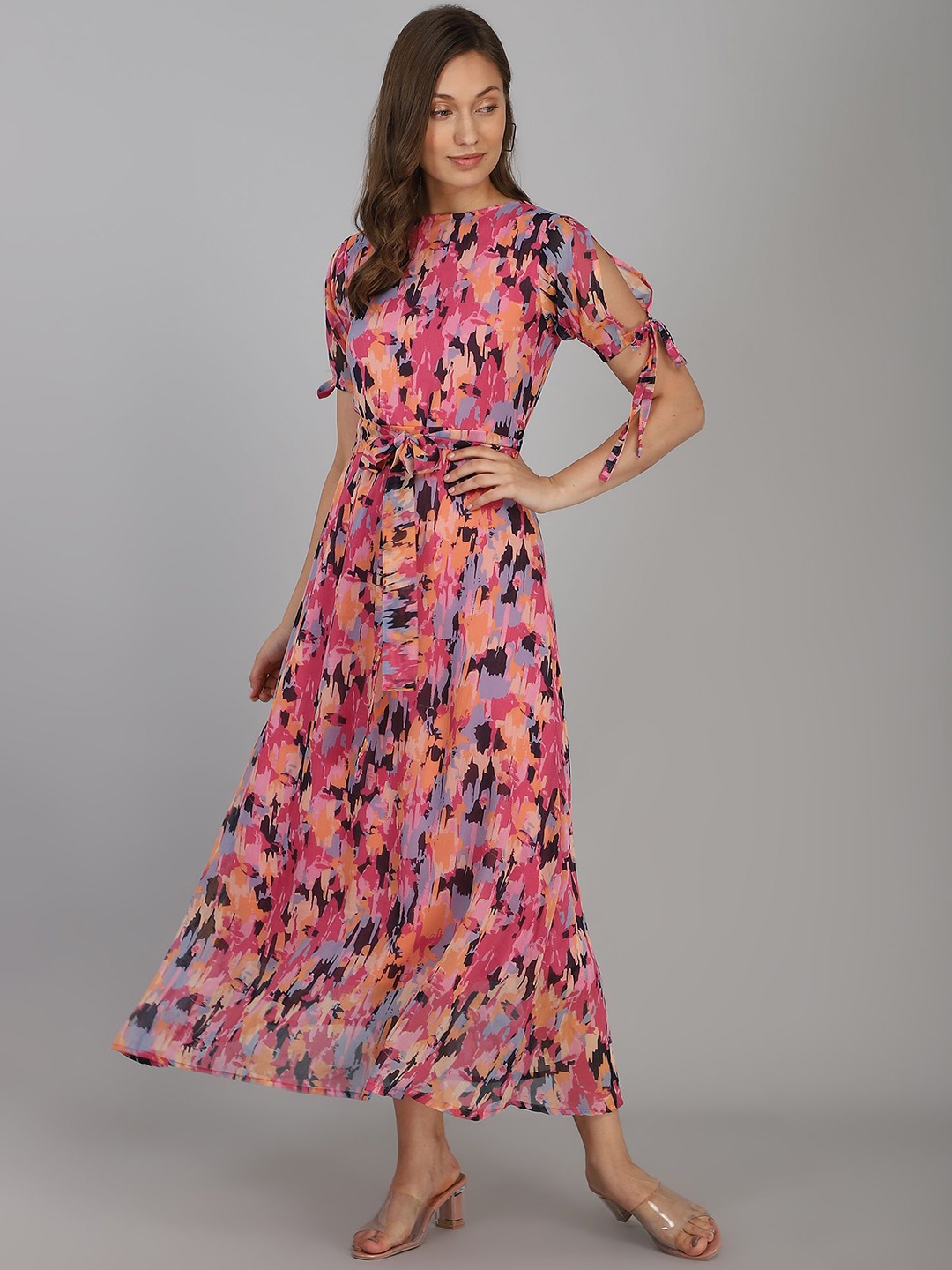 

Murcia Women Floral Printed Fit and Flare Maxi Dress, Multi