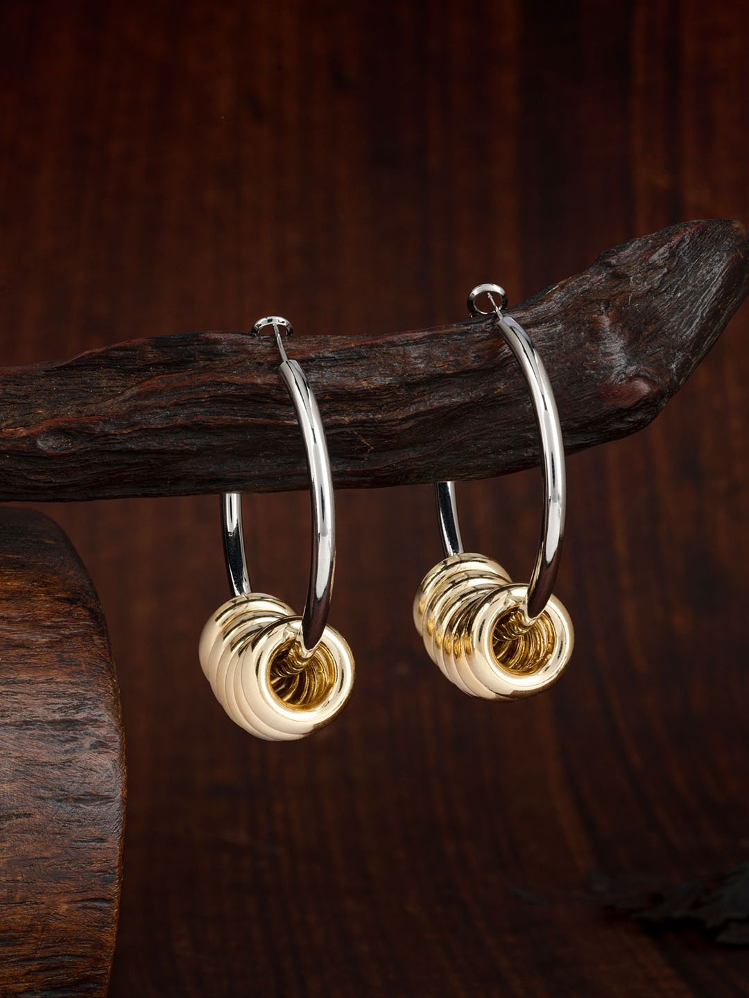 

E2O Contemporary Hoop Earrings, Silver