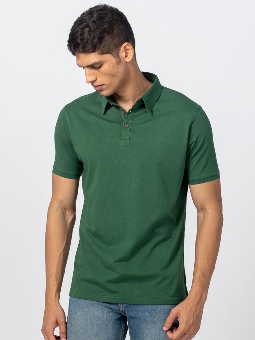

Creatures of Habit Pima Jersey Polo Tshirt, Green