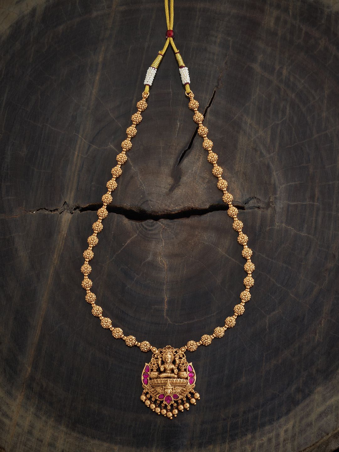 

Kushal's Fashion Jewellery Gold-Plated Antique Artificial Stones Studded Necklace