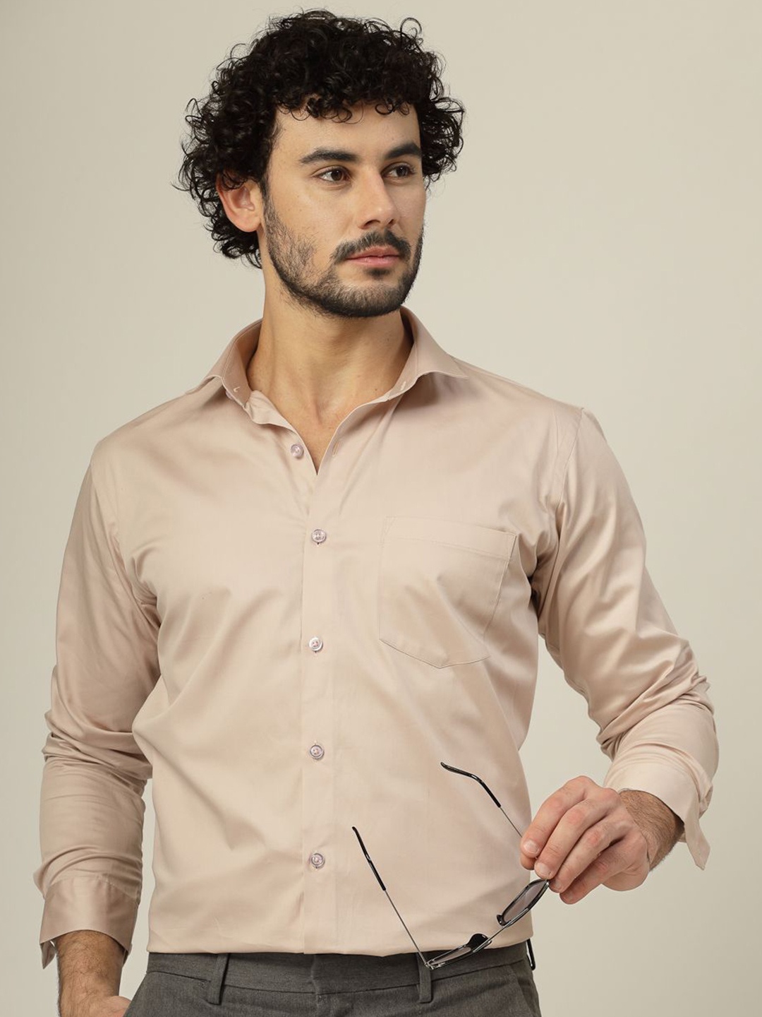 

JADEBERRY Men Classic Slim Fit Opaque Casual Shirt, Brown