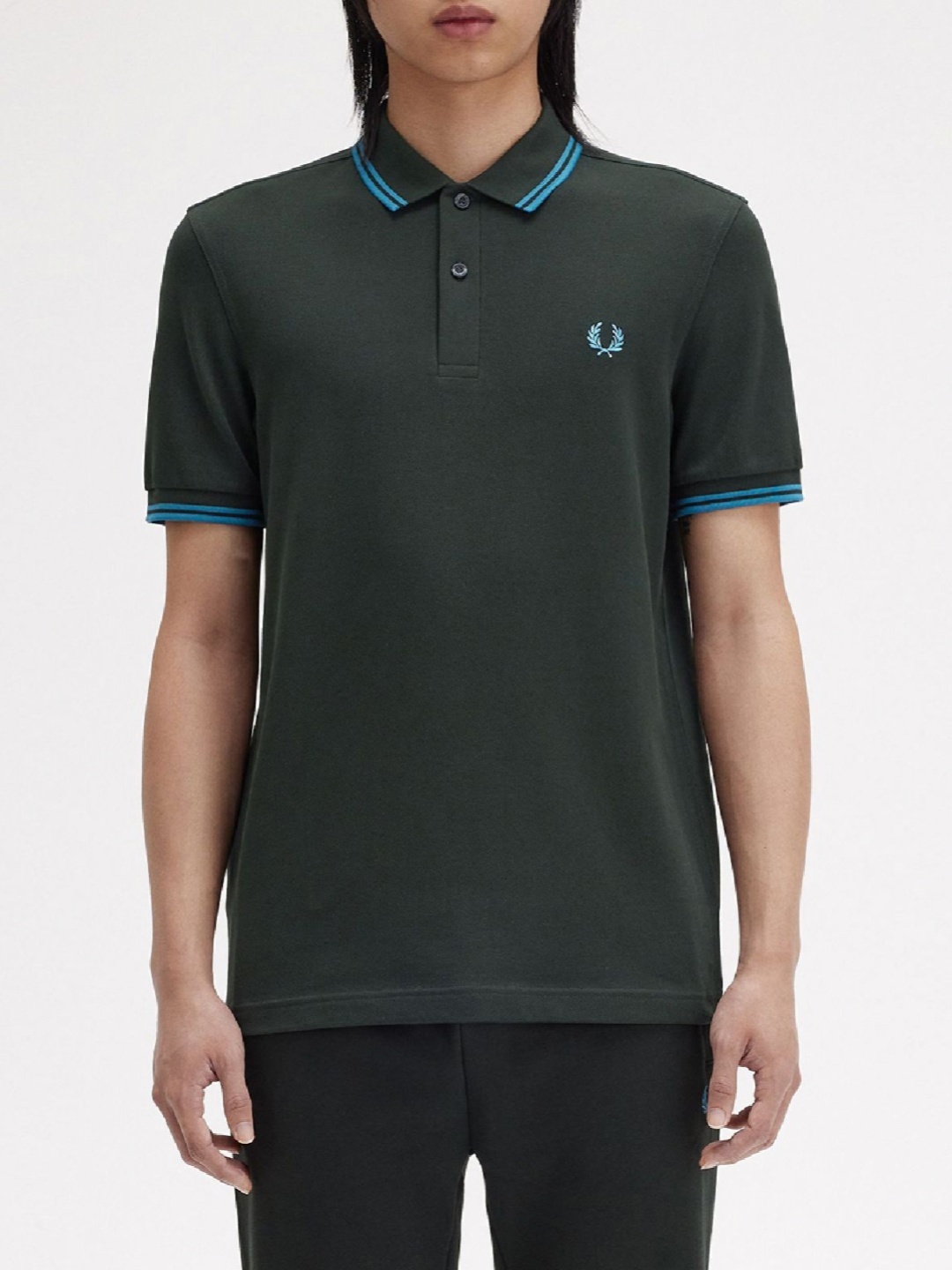 

Fred Perry Men Polo Collar Applique T-shirt, Green