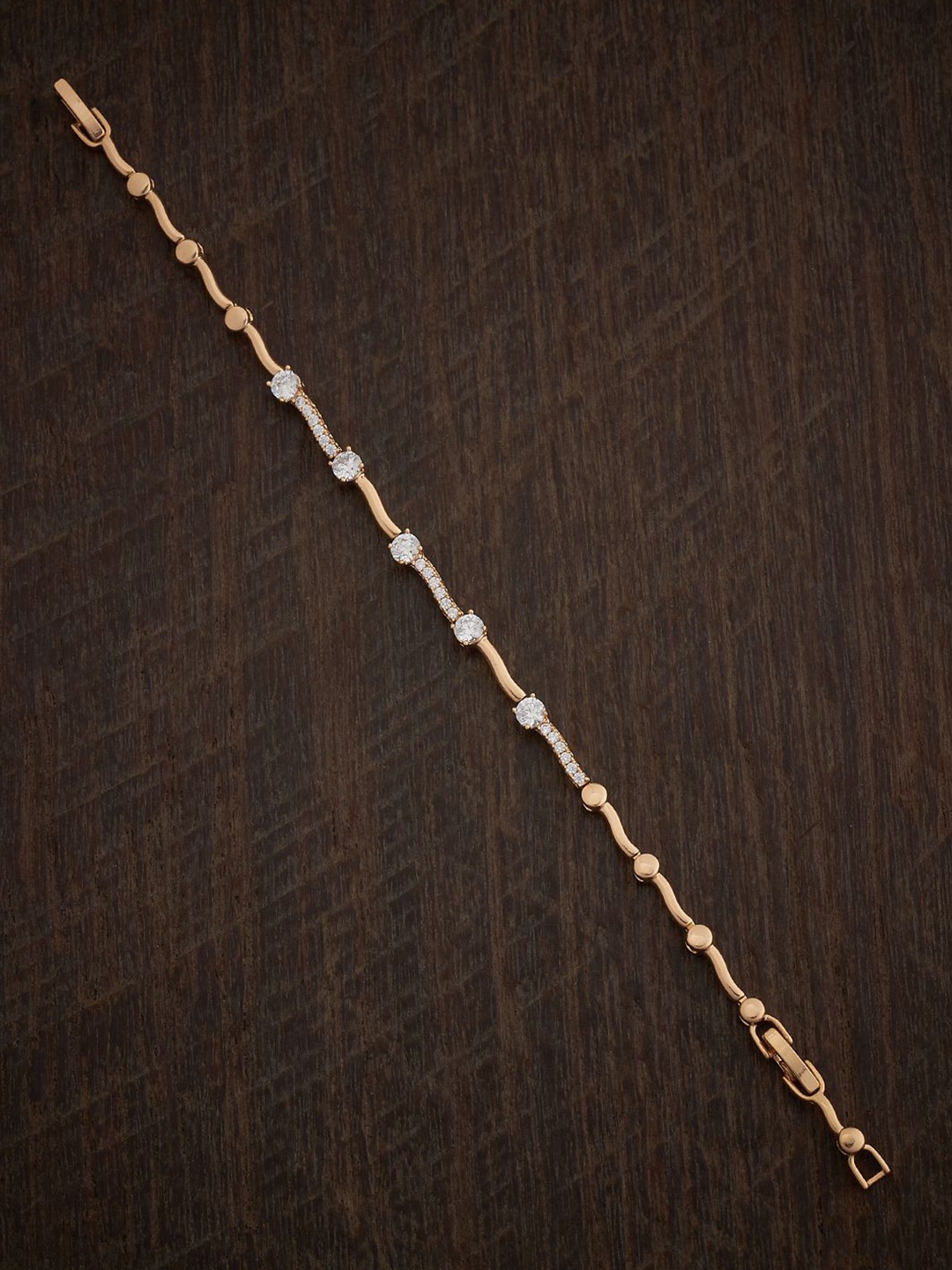 

Kushal's Fashion Jewellery Gold-Plated Cubic Zirconia Wraparound Bracelet