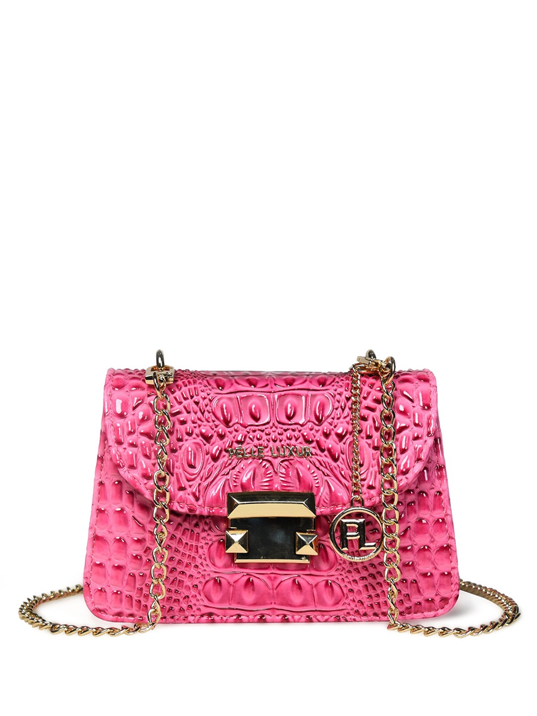 

PELLE LUXUR PU Structured Sling Bag with Fringed, Pink