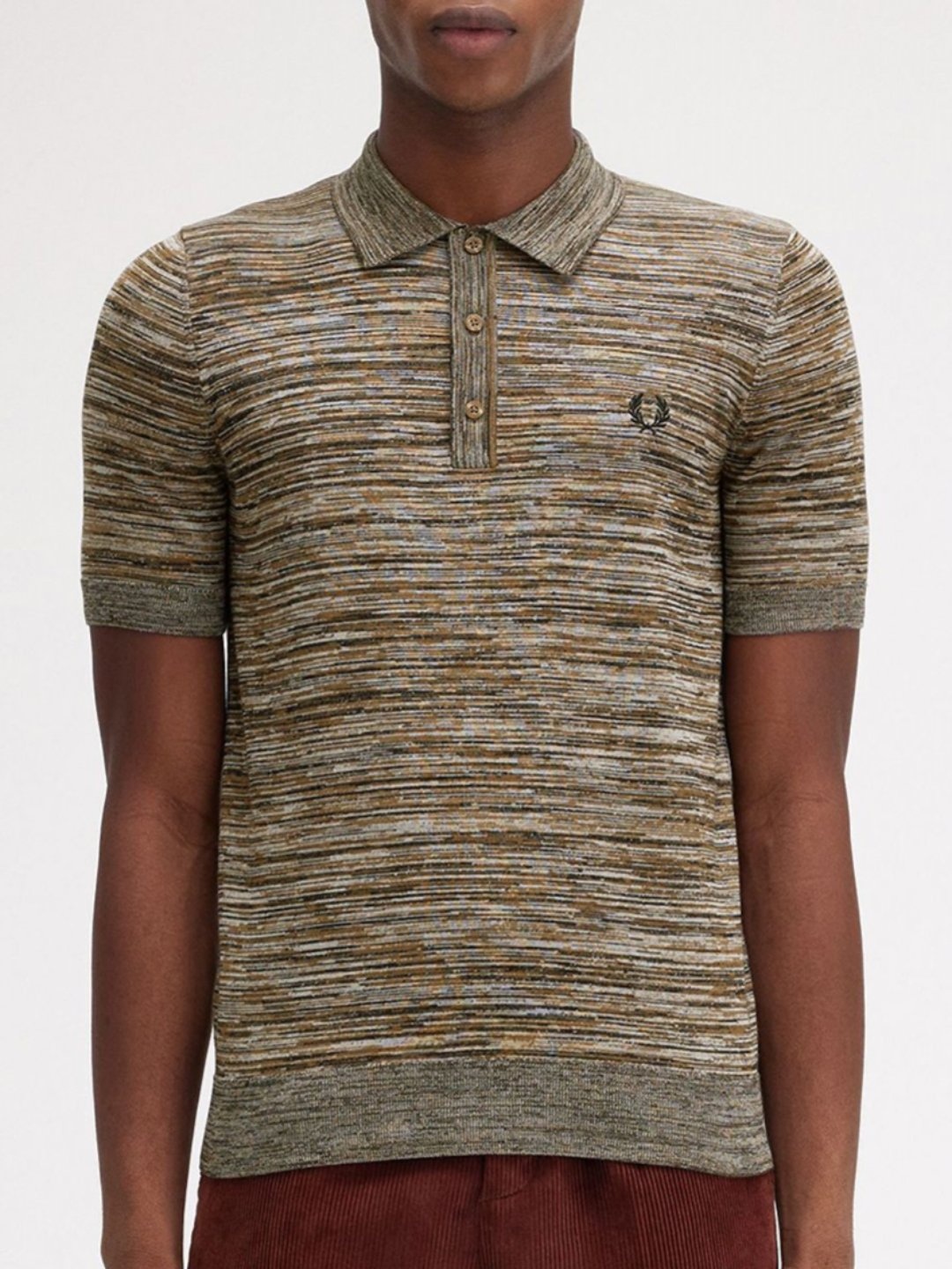 

Fred Perry Men Striped Polo Collar T-shirt, Beige