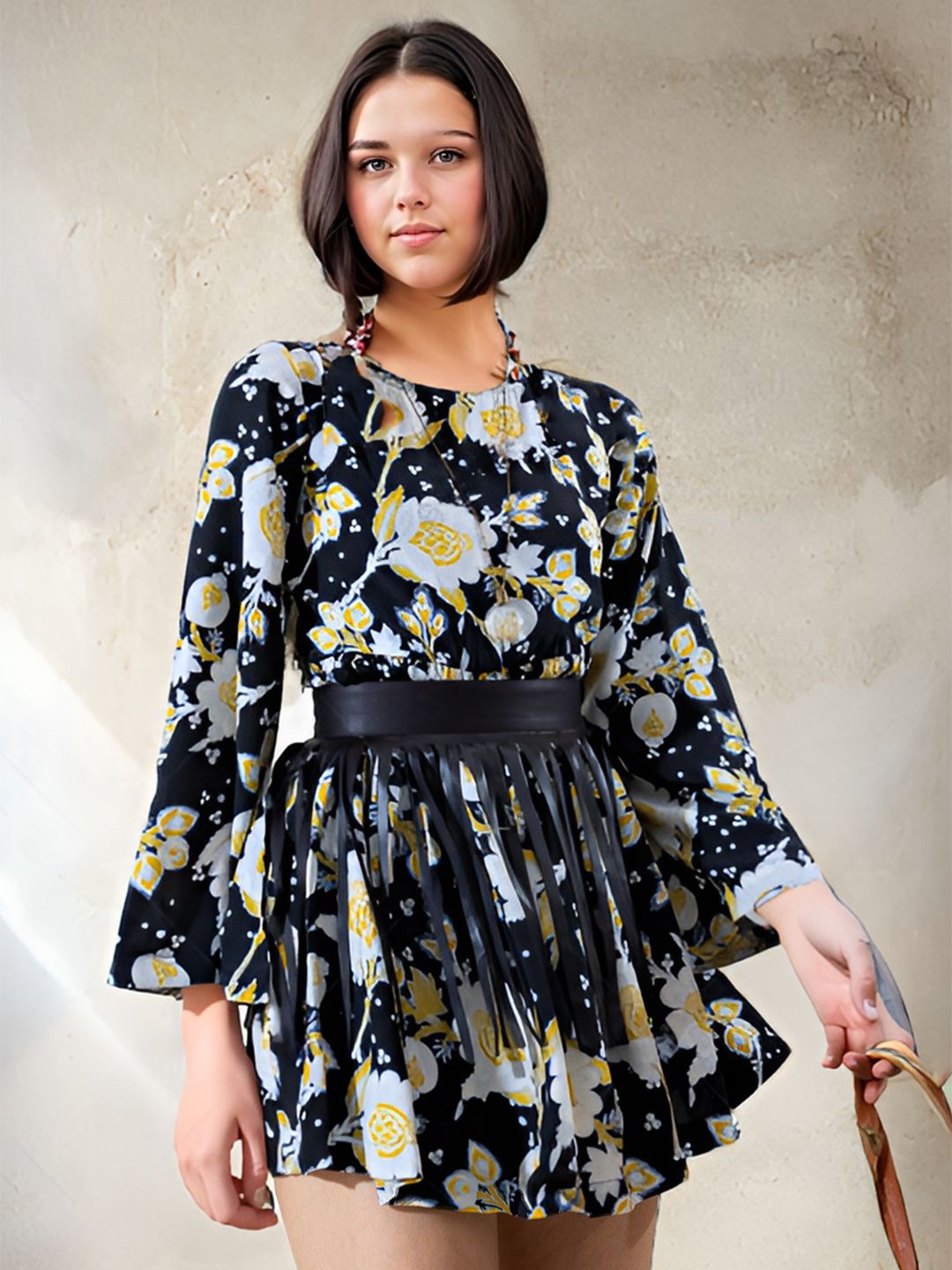 

HERSHEINBOX Floral Printed Fit & Flare Dress, Multi