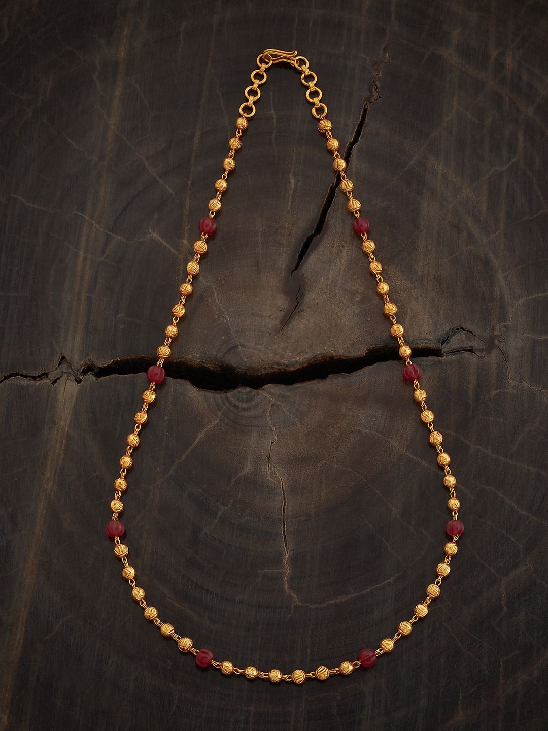 

Kushal's Fashion Jewellery 92.5 Pure Silver Gold-Plated Artificial Stones Temple Chain