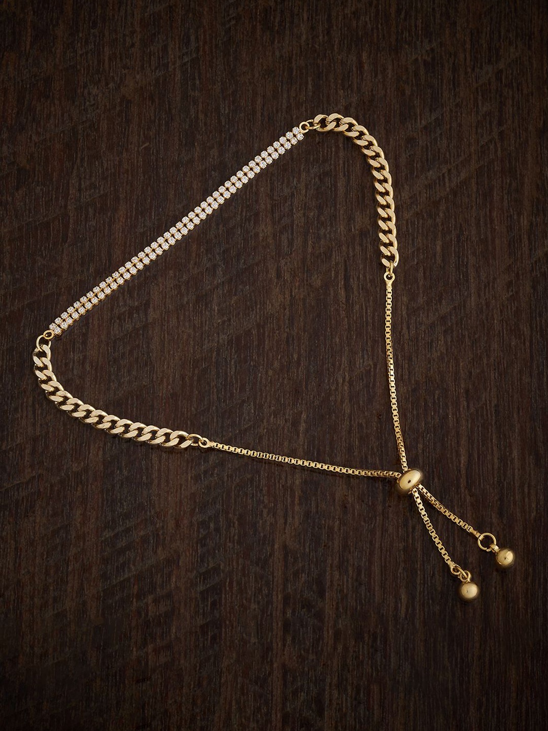 

Kushal's Fashion Jewellery Gold-Plated Cubic Zirconia Armlet Bracelet