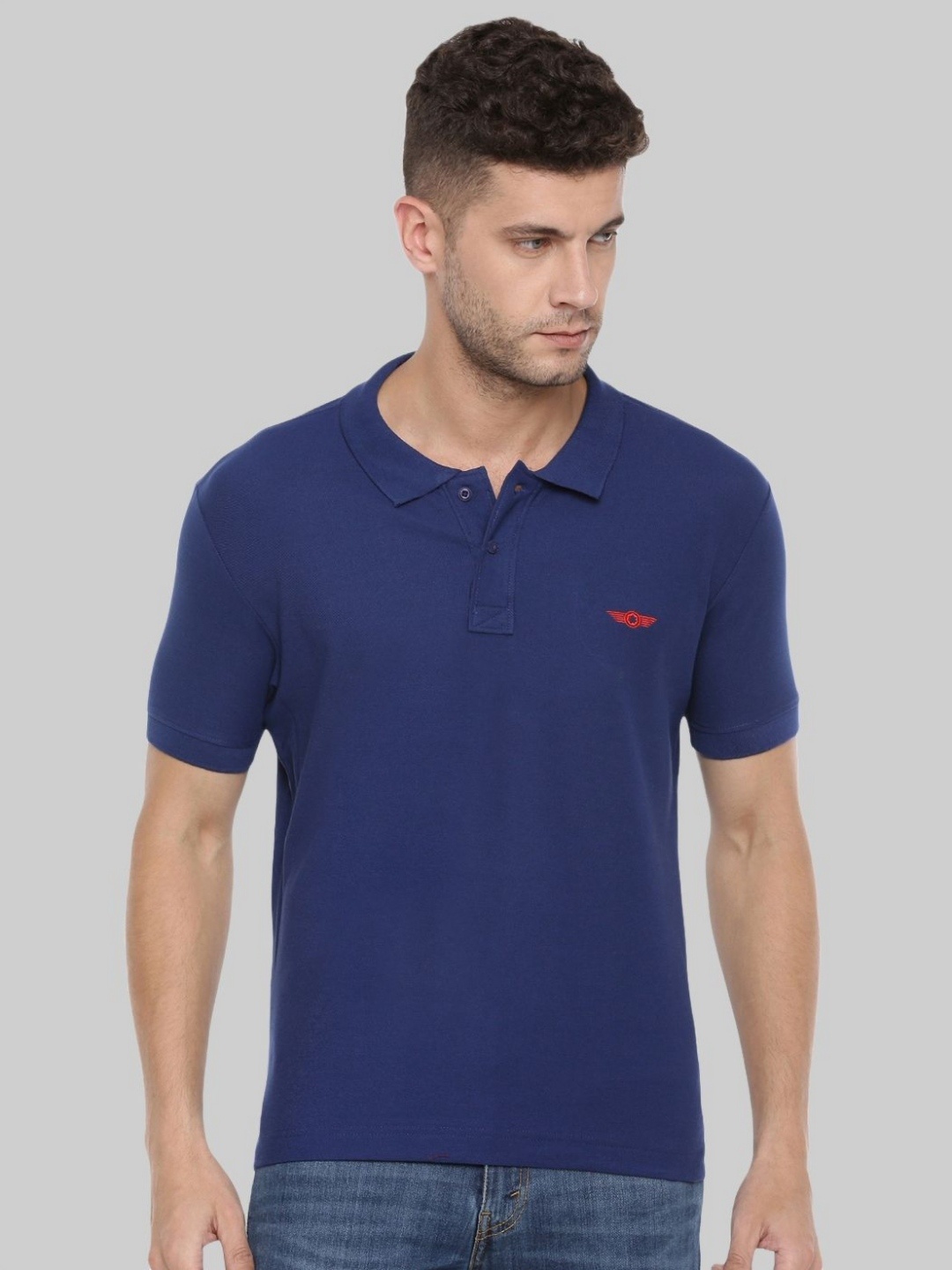 

Force NXT Men Solid Polo Collar Cotton T-Shirt, Blue