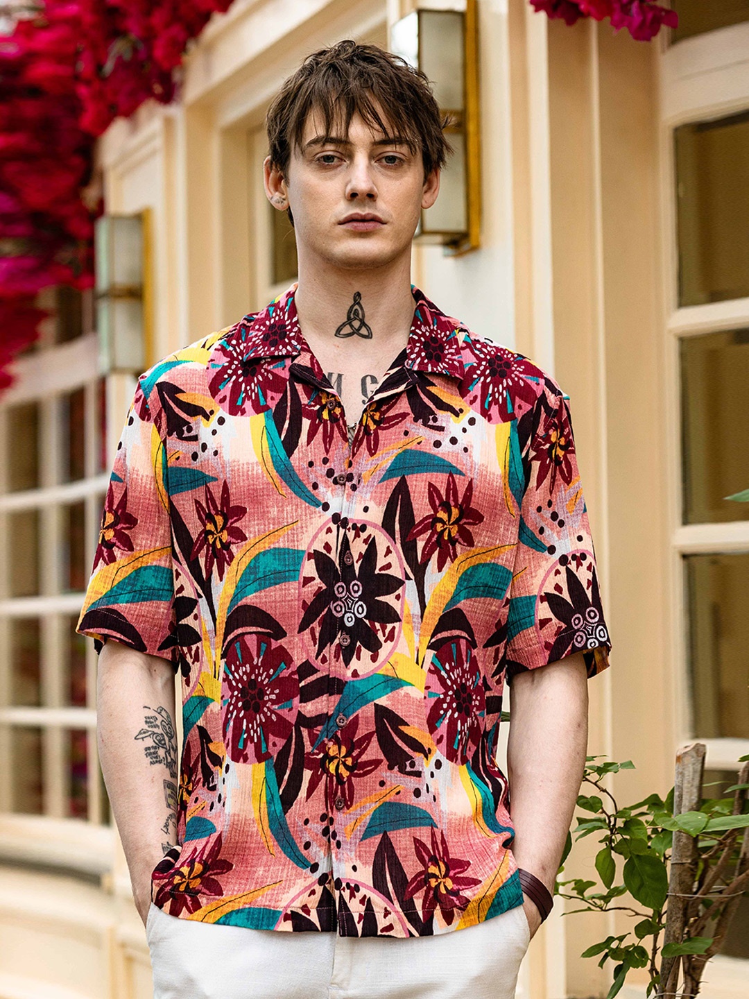 

HERE&NOW Men Floral Opaque Printed Casual Shirt, Multi