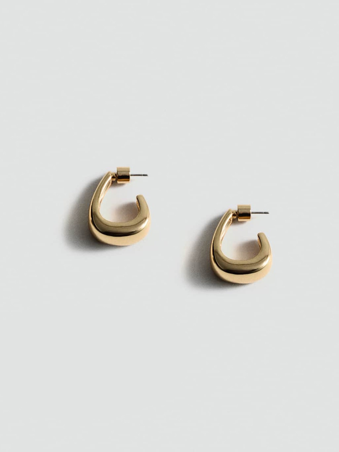 

MANGO Contemporary Half Hoop Earrings, Gold