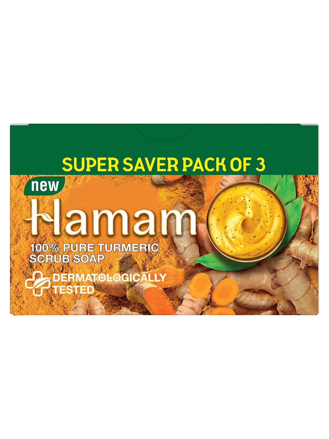 

Hamam Pack Of 3 Turmeric Scrub Soap- 150g each, Yellow