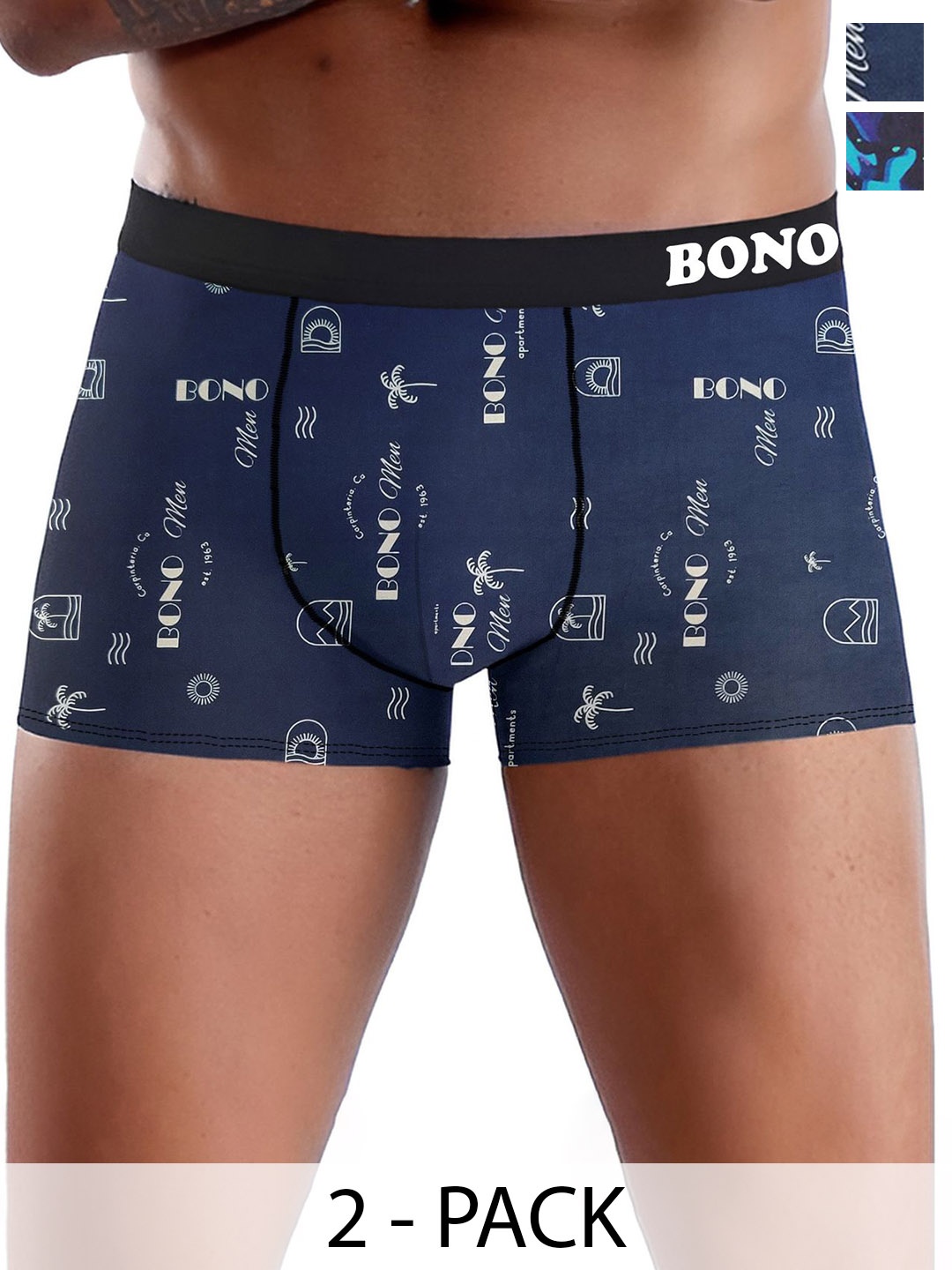 

DISPENSER Pack Of 2 Printed Trunks V5-C4-C9-DG-Printed-M, Navy blue