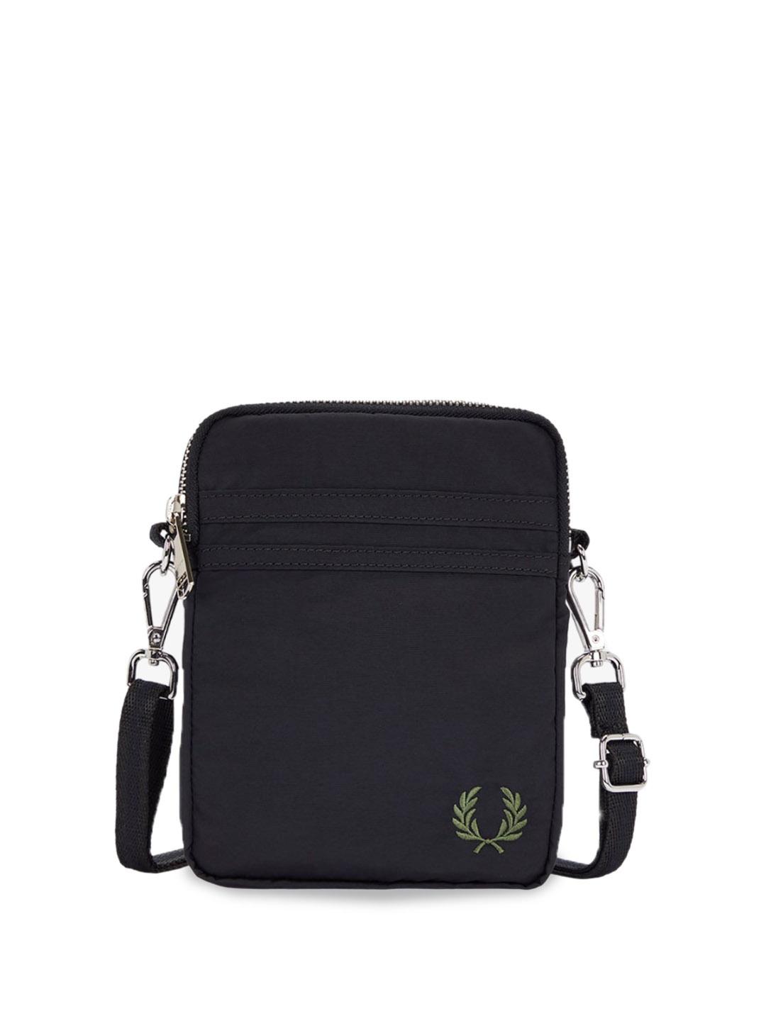 

Fred Perry Embellished PU Swagger Sling Bag, Black