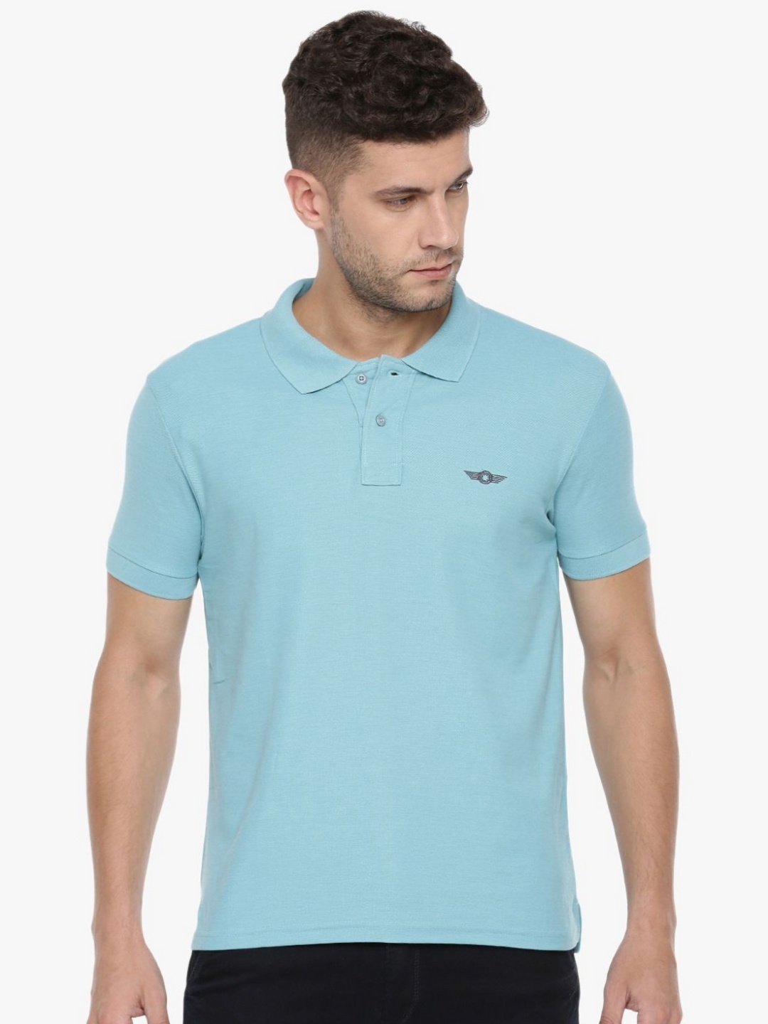 

Force NXT Men Solid Polo Collar Cotton T-Shirt, Blue
