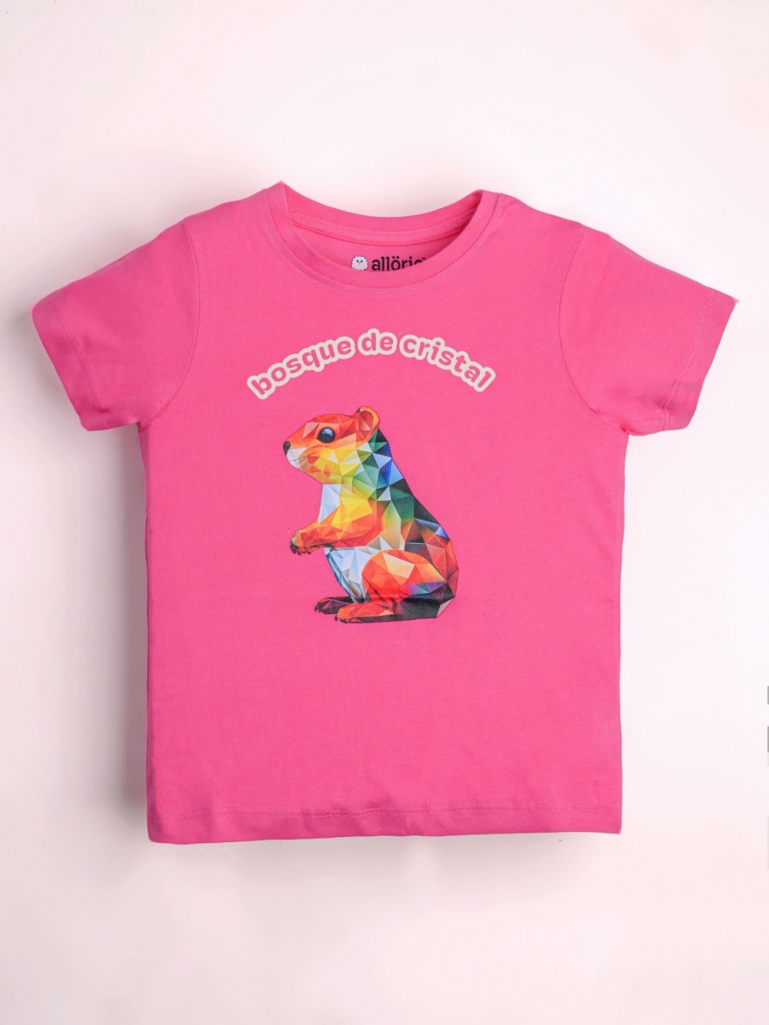 

allorio kids Girls Graphic Printed Round Neck Pure Cotton T-Shirt, Pink