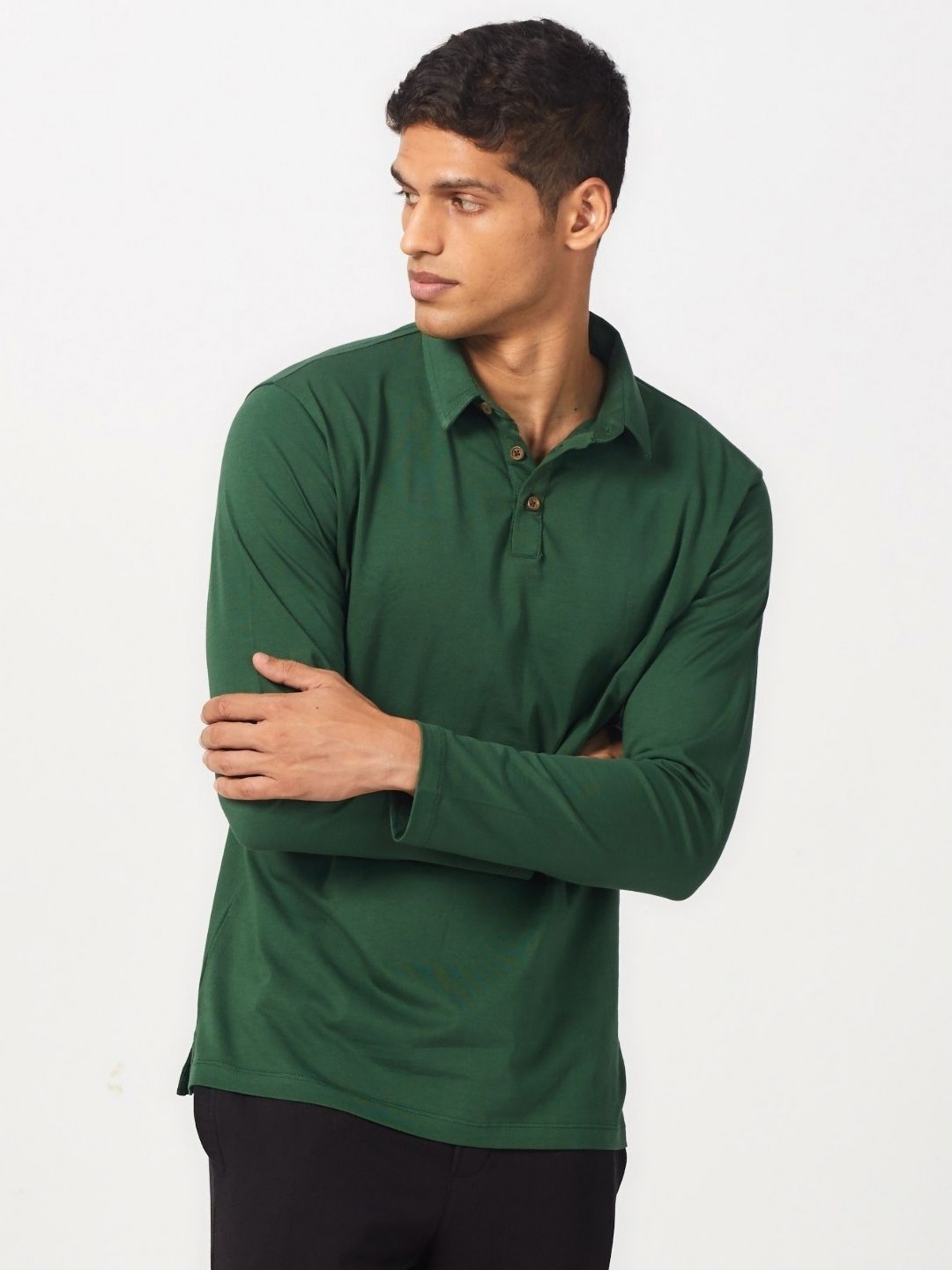 

Creatures of Habit Pima Long Sleeves Polo Tshirt, Green