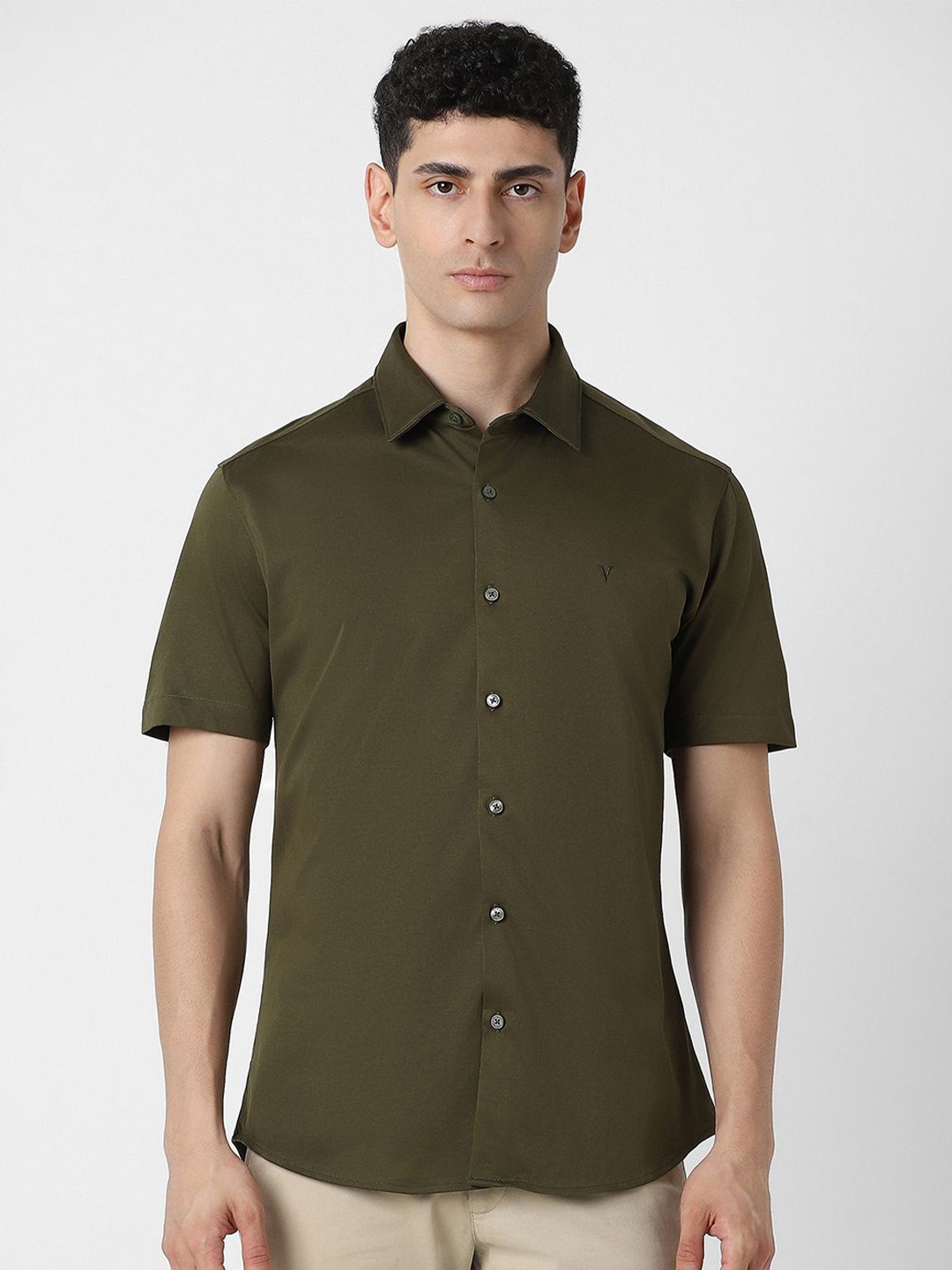 

Van Heusen Sport Men Slim Fit Opaque Casual Shirt, Olive