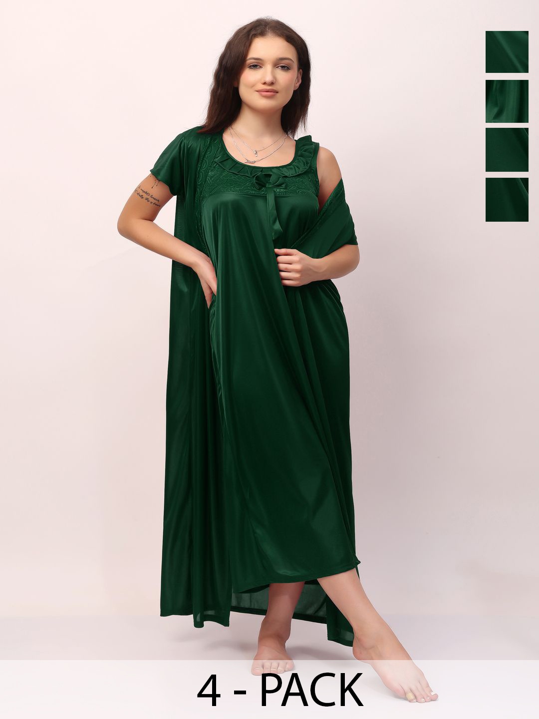 

NIGHT KEYS Maxi Nightdress, Green