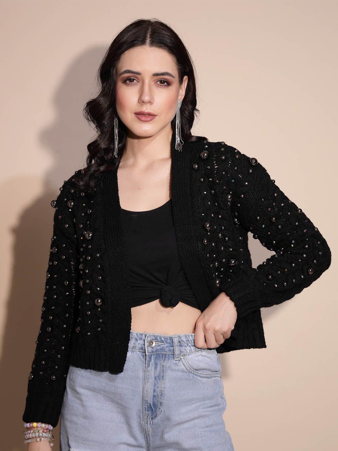 

Global Republic Women Crop Shrug, Black