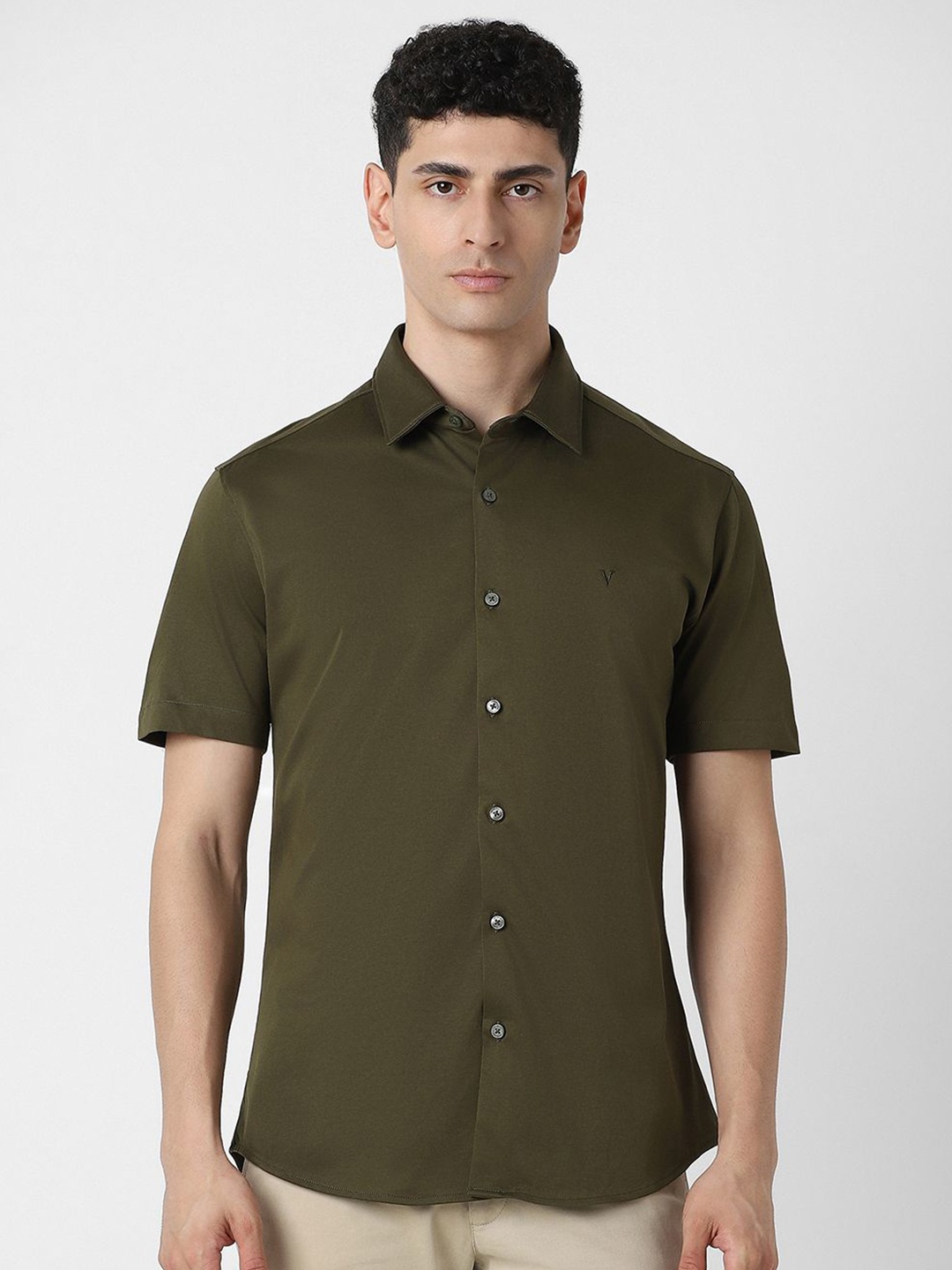 

Van Heusen Sport Men Slim Fit Opaque Casual Shirt, Olive