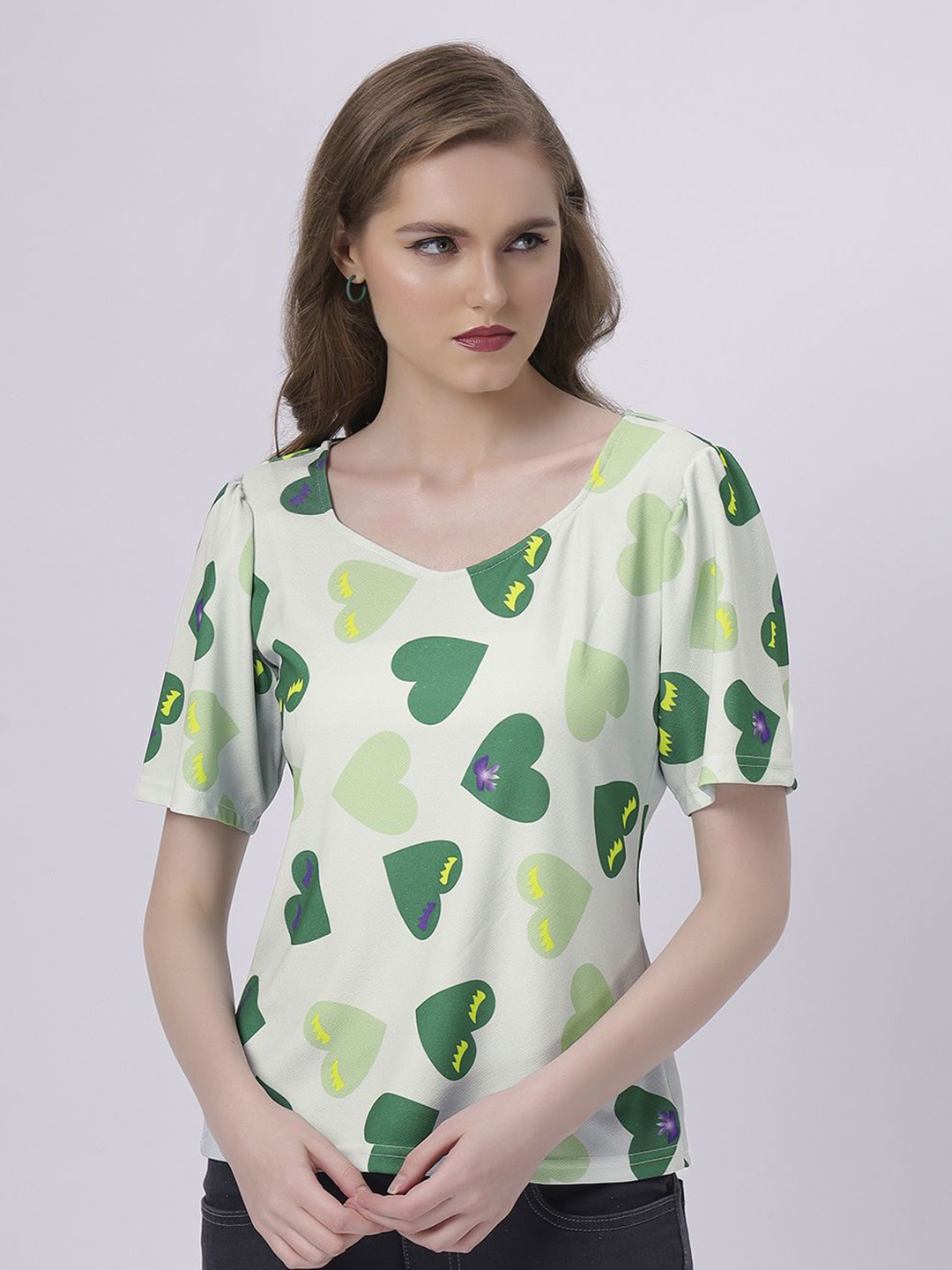 

BABA YAGA Print Top, Green