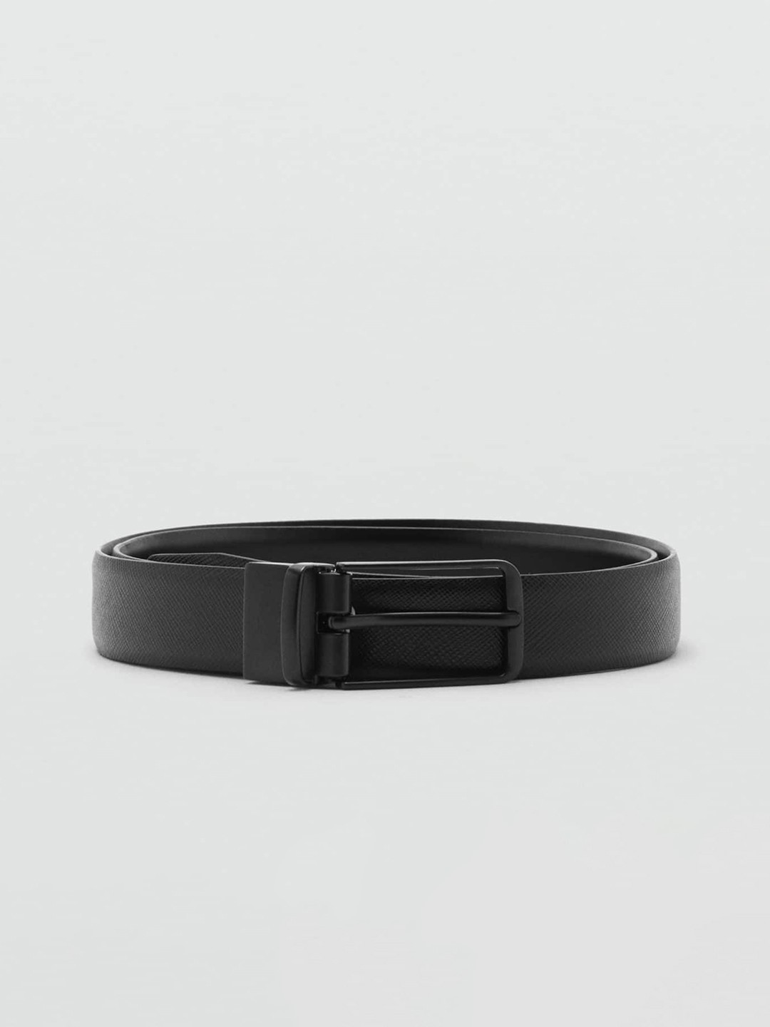 

MANGO MAN Leather Belt, Black
