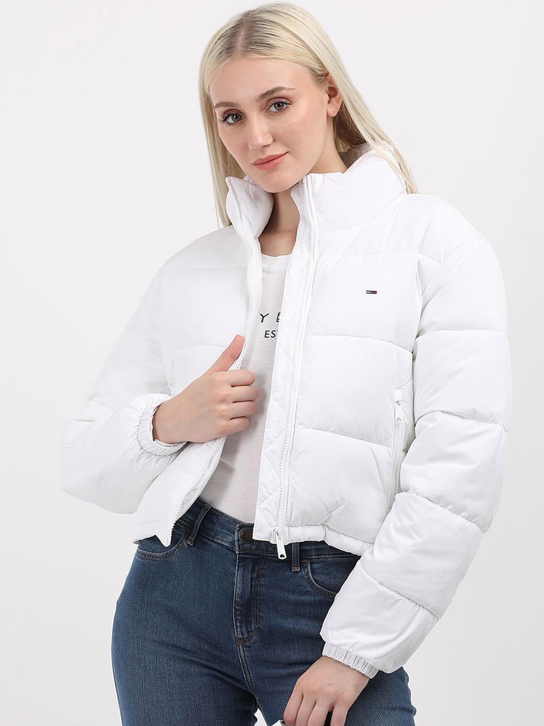 

Tommy Hilfiger Women Colourblocked Puffer Jacket, White