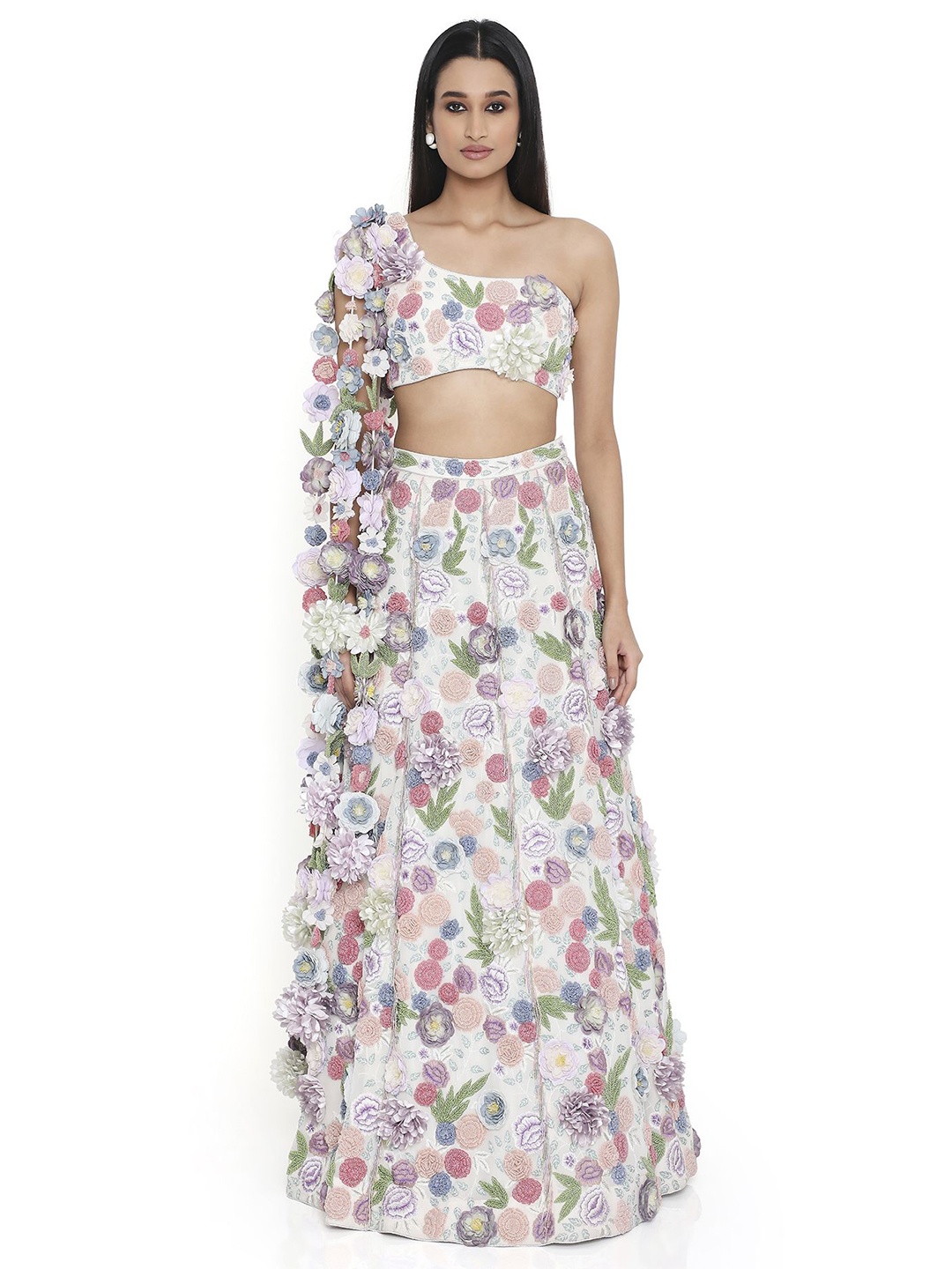 

Payal Singhal Embellished Ready to Wear Lehenga &, Off white