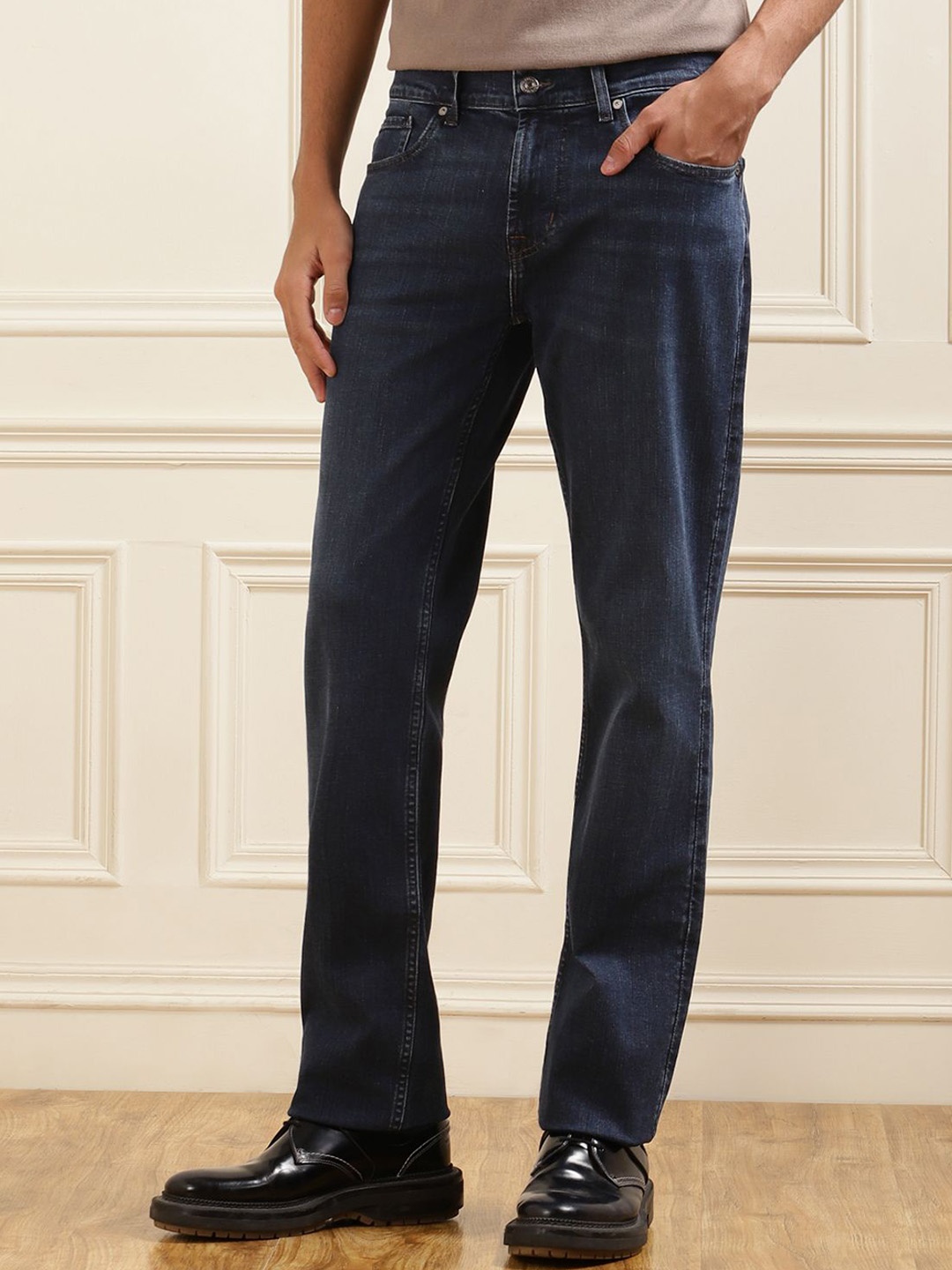 

7 For All Mankind Men Regular Fit Mid Rise Jeans, Blue