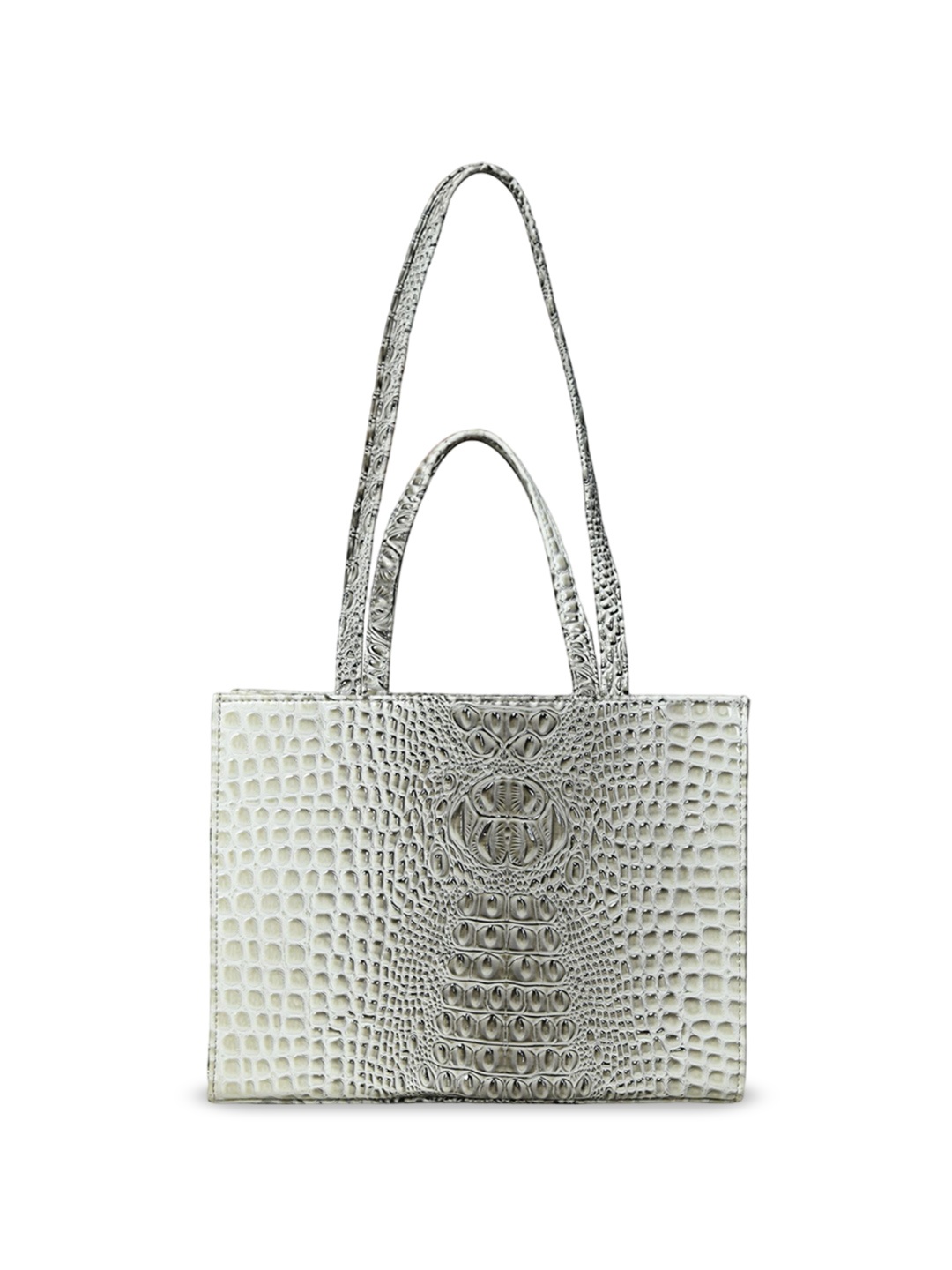 

PELLE LUXUR Animal PU Shopper Tote Bag, Grey