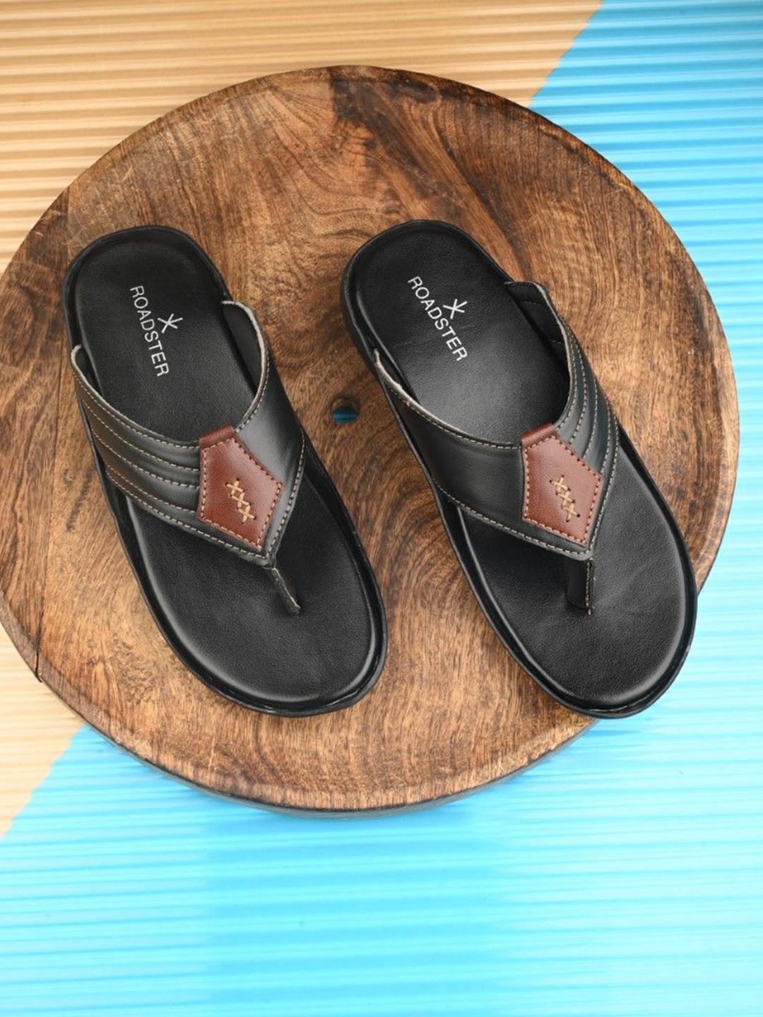 

The Roadster Lifestyle Co Men Stylish Comfort All Purpose Sandals, Black