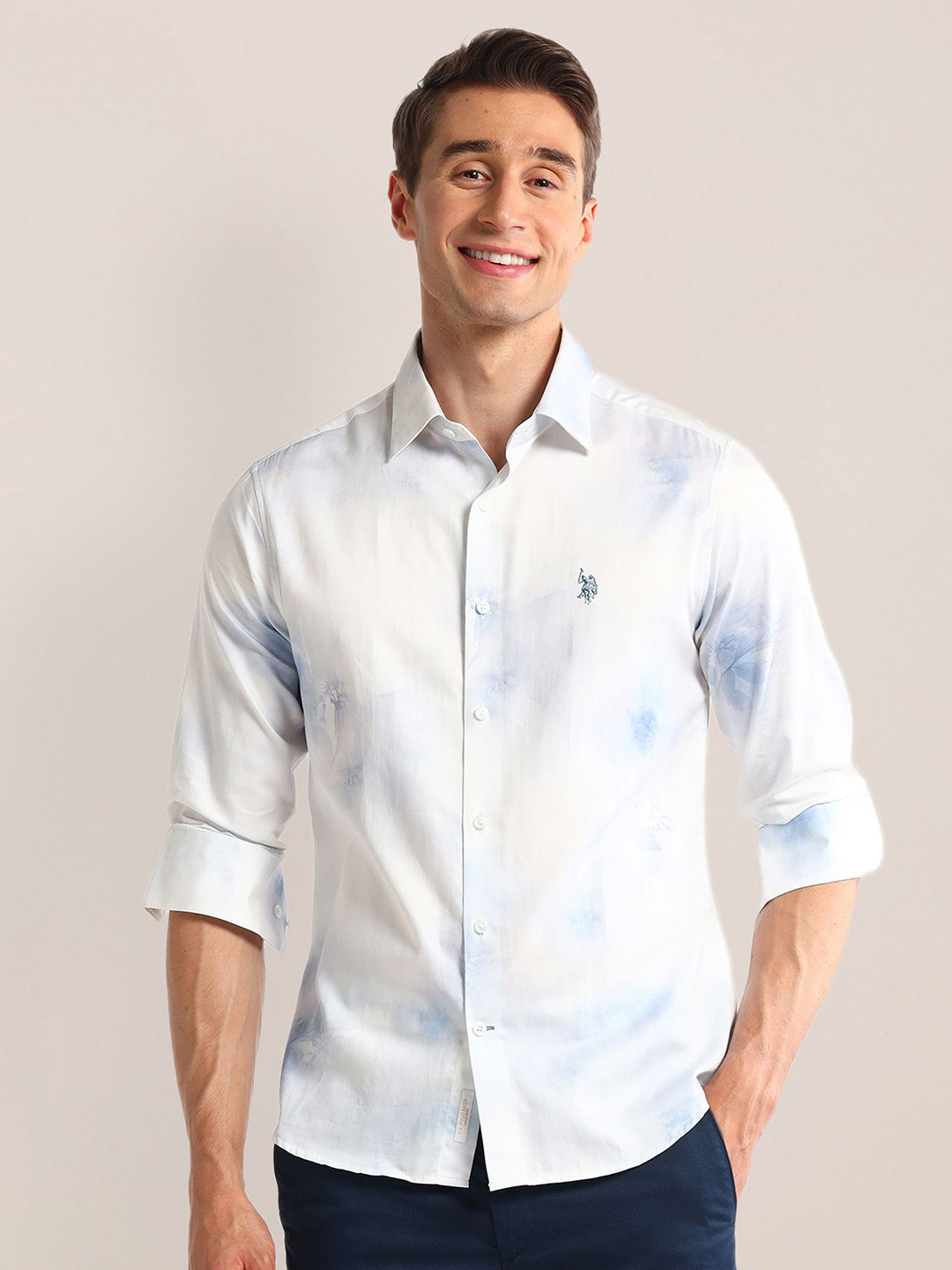 

U.S. Polo Assn. Men Classic Opaque Casual Shirt, White