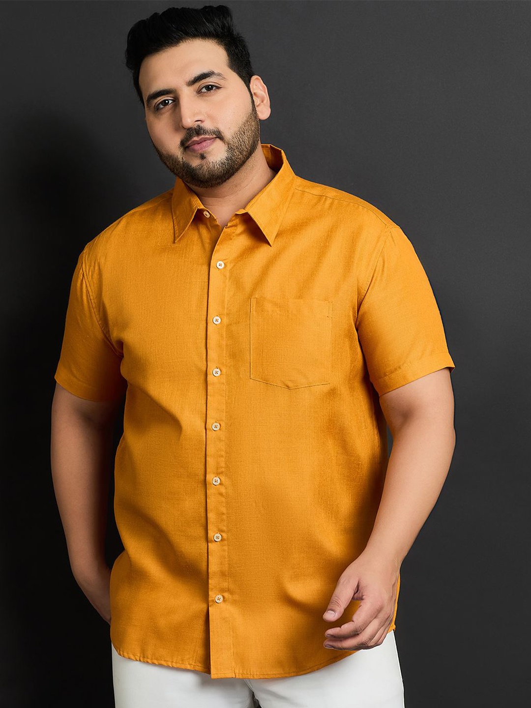 

bigbanana Plus Size Casual Shirt, Mustard