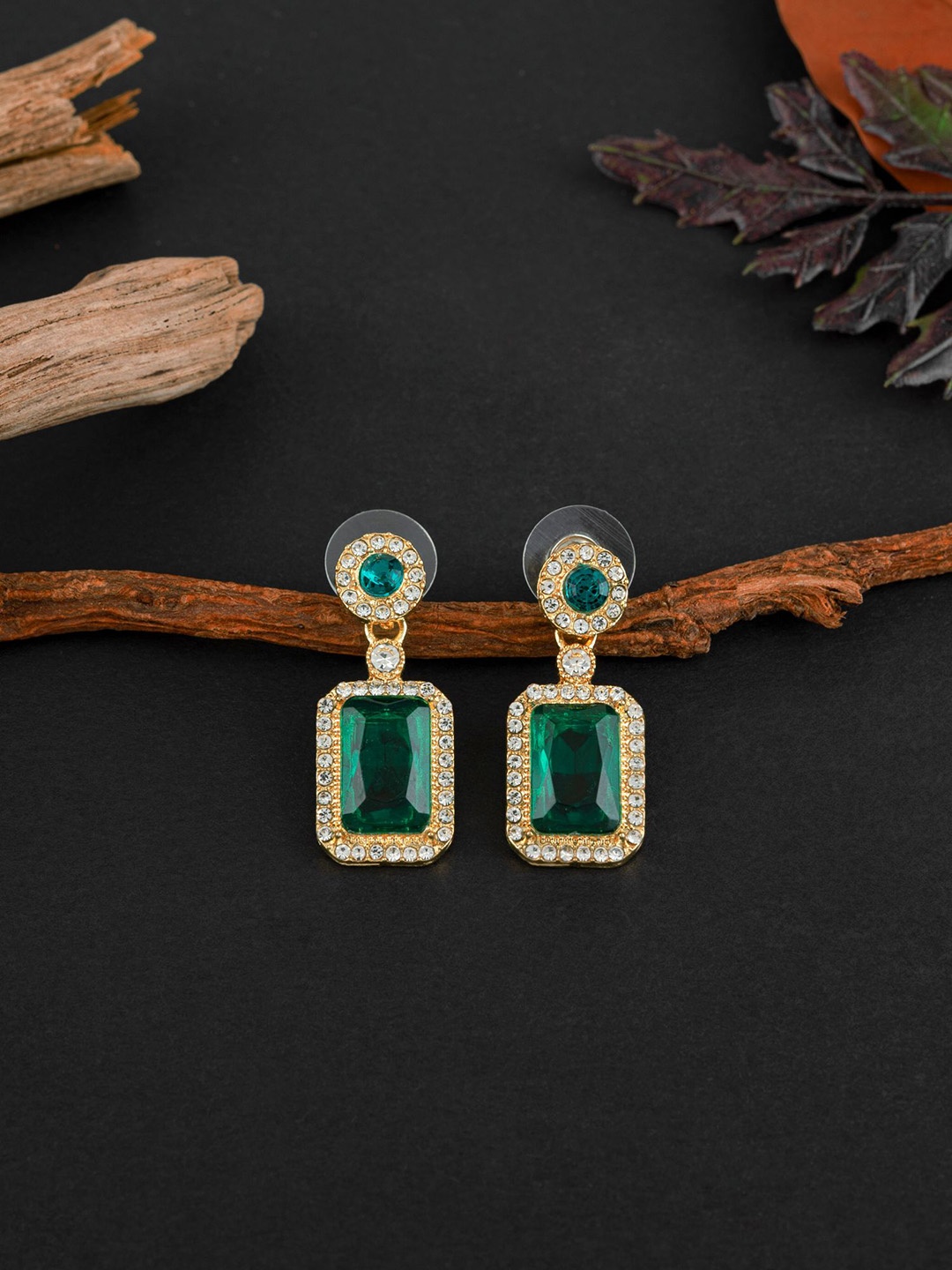 

E2O Contemporary Drop Earrings, Green