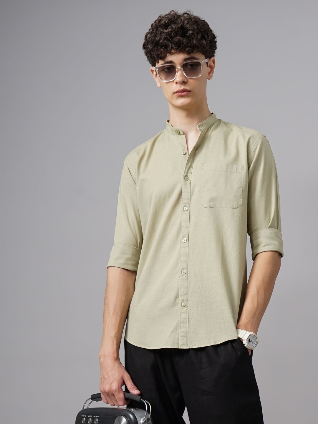 

PAUL STREET Men Standard Slim Fit Opaque Casual Shirt, Green