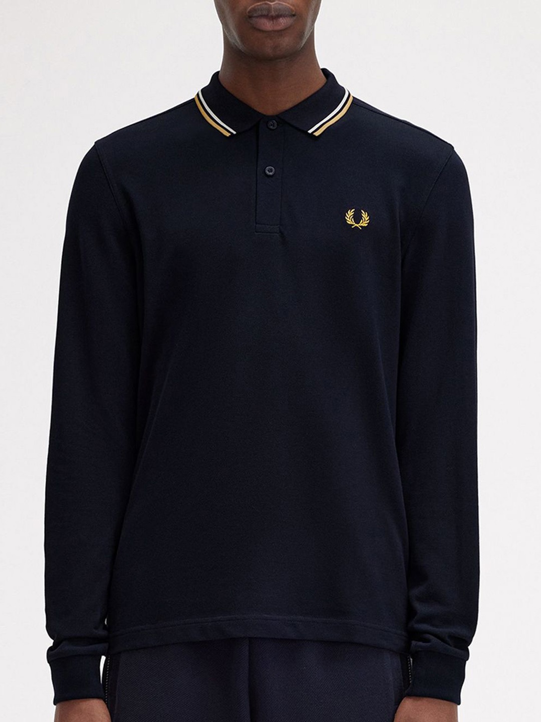 

Fred Perry Men Polo Collar Applique T-shirt, Navy blue