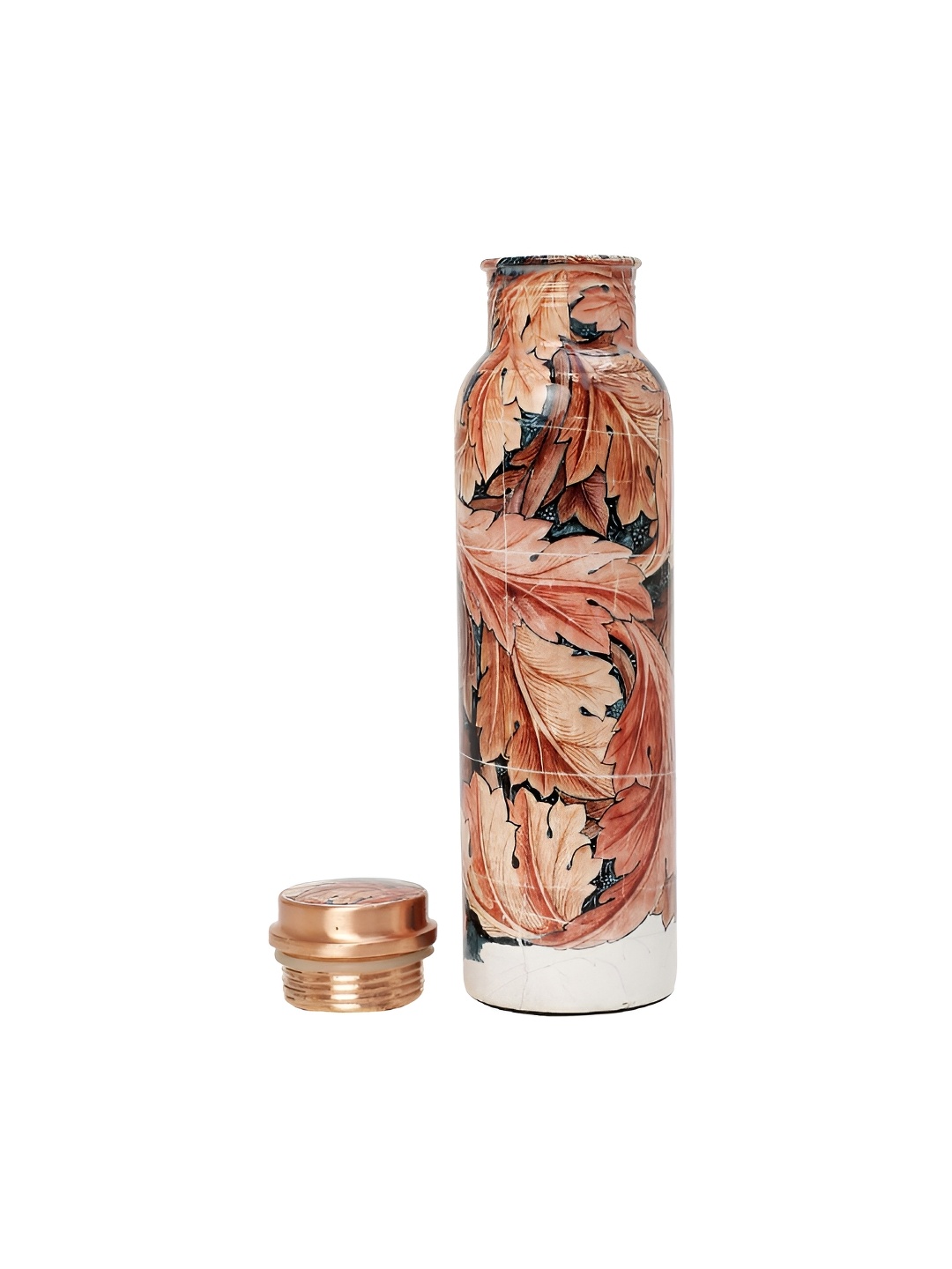 

INTERNATIONAL GIFT Brown Floral Printed Copper Leakproof Water Bottle 950 ml